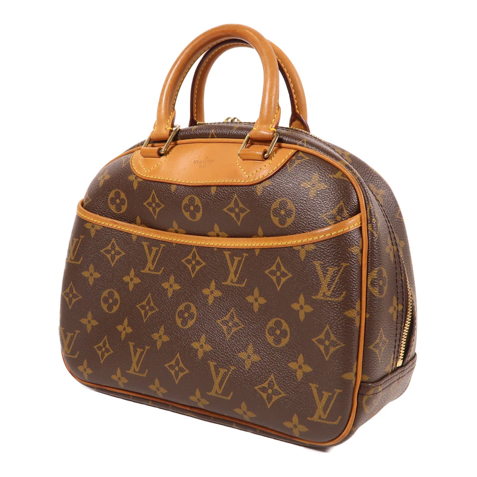 LOUIS VUITTON Monogram Trouville金扣手挽袋棕色