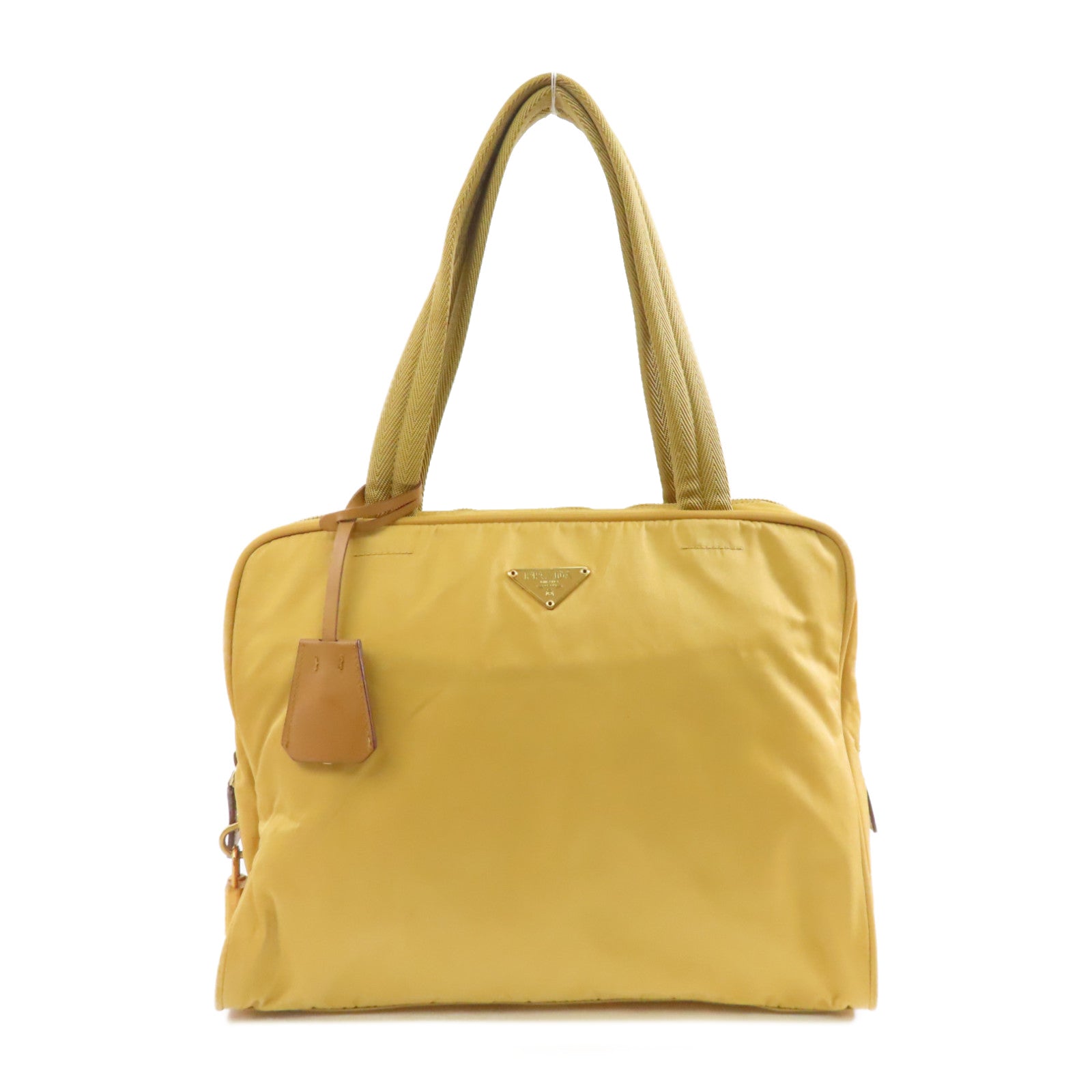 PRADA 尼龍Hand Bag金扣手挽袋金色