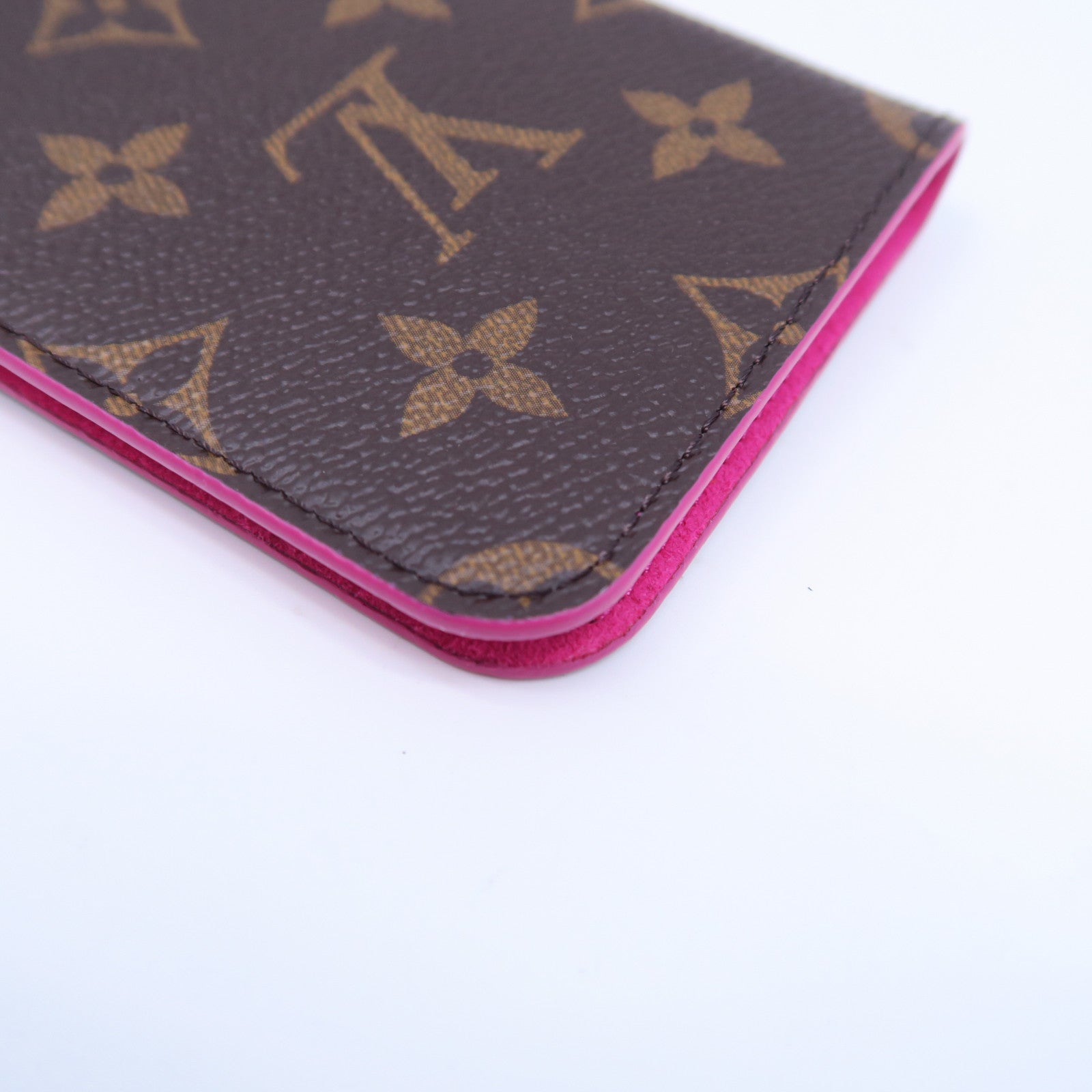LOUIS VUITTON 【清倉大減價】Monogram iPhone 8 Plus Folio Case手機殼啡色/粉紅色