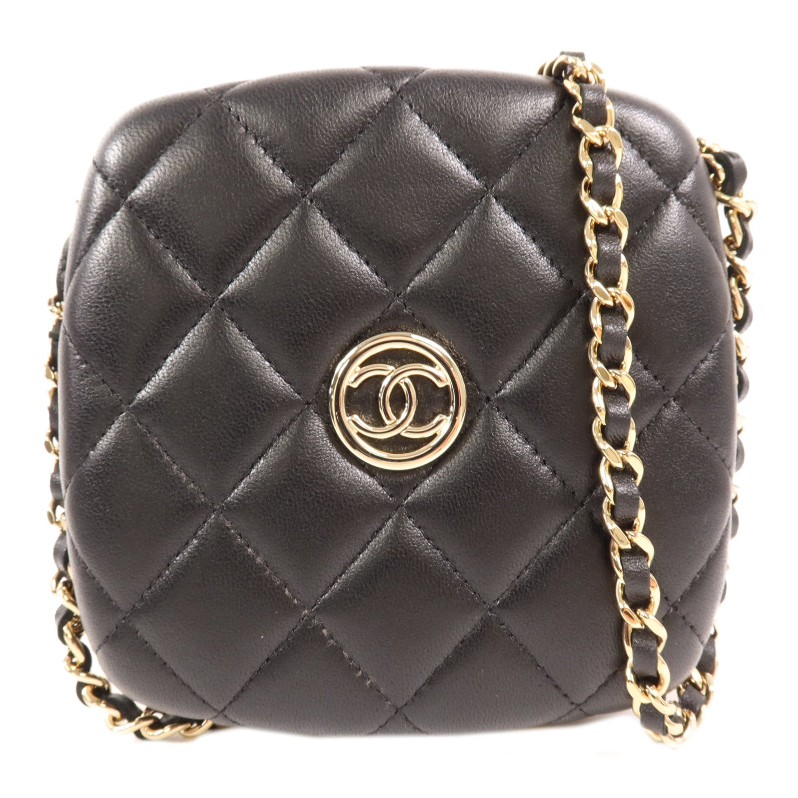 CHANEL 【激減優惠】羊皮皮革Chain Shoulder金扣鏈帶肩背袋