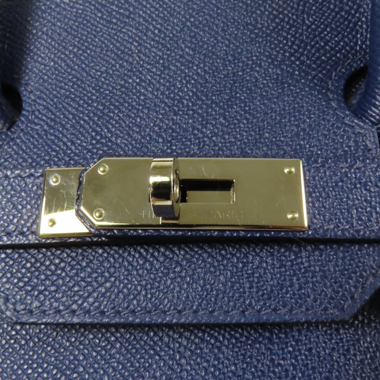 HERMES Epsom皮革Birkin 30銀扣手挽袋Bleu Saphir