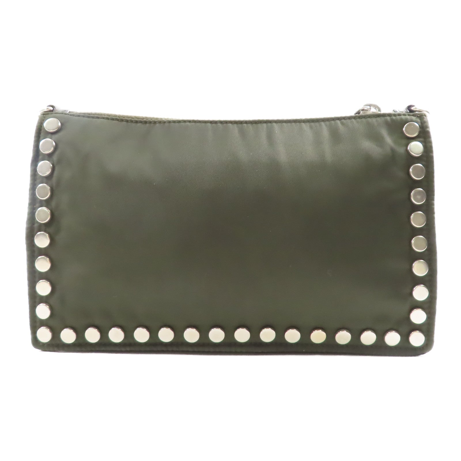 PRADA 尼龍Shoulder Bag銀扣肩背袋綠色