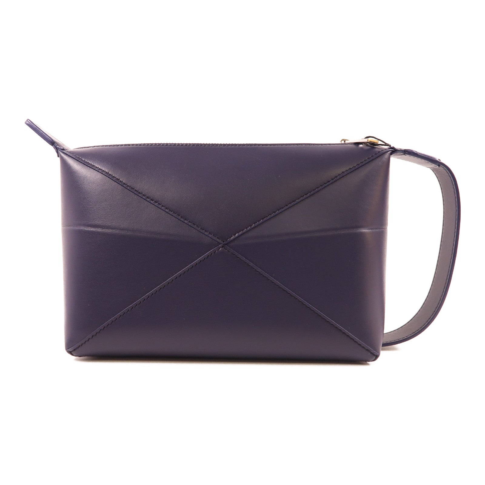 LOEWE 【激減優惠】牛皮皮革Puzzle Fold Wash Bag銀扣手拿包