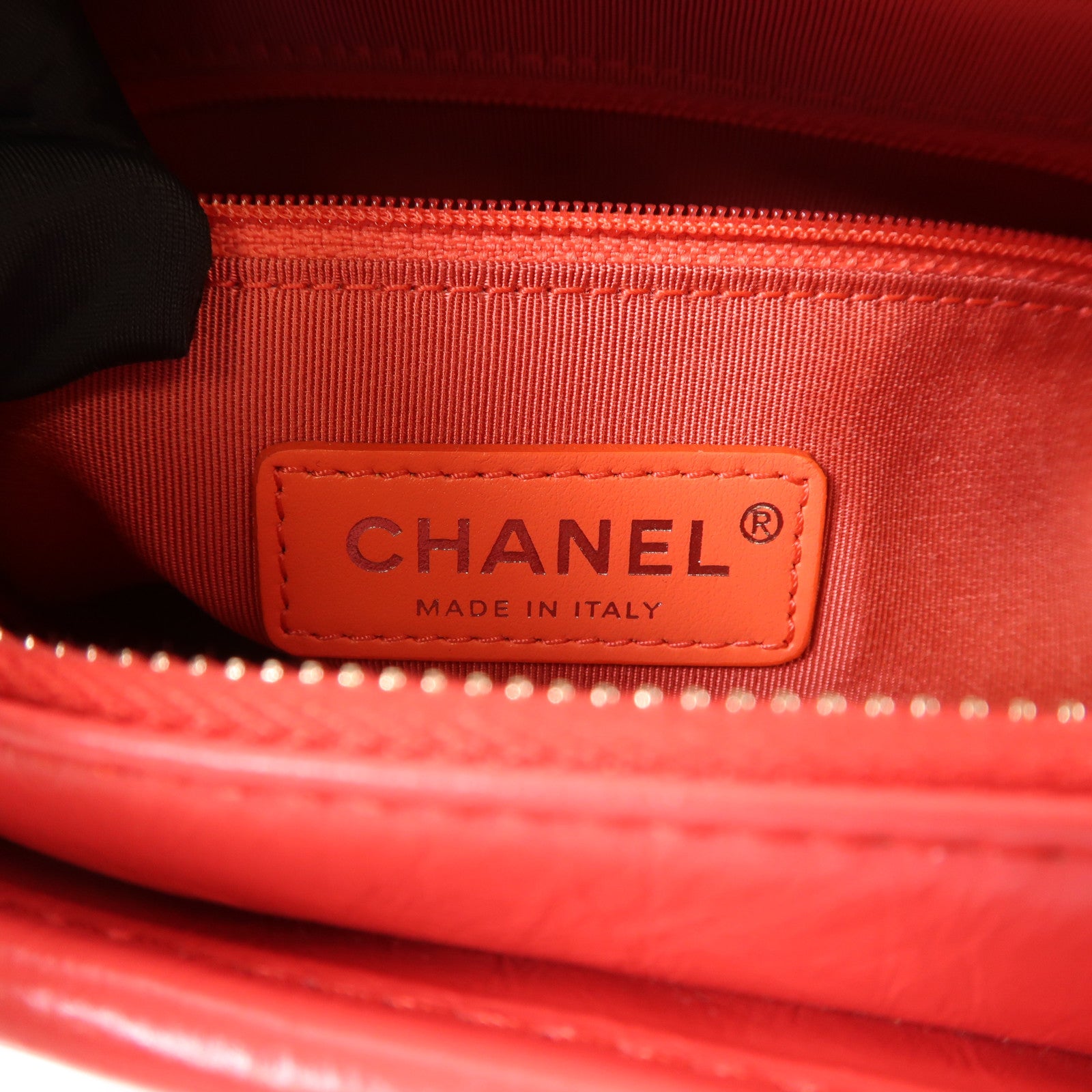 CHANEL CC Gabrielle Small Chain Shoulder Bag Calfskin Leather Red