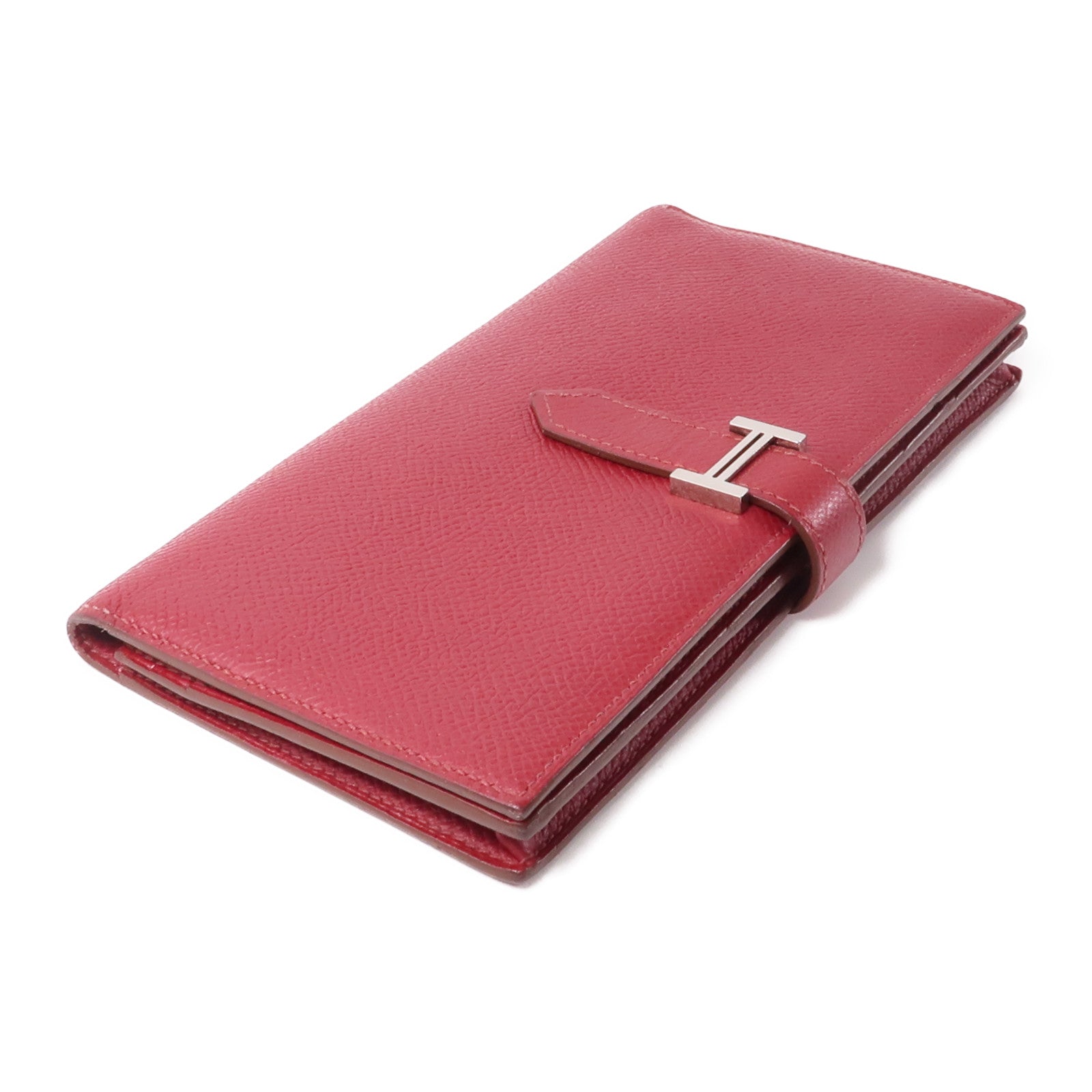 HERMES 皮革Bearn Long Wallet銀扣長錢包長錢包