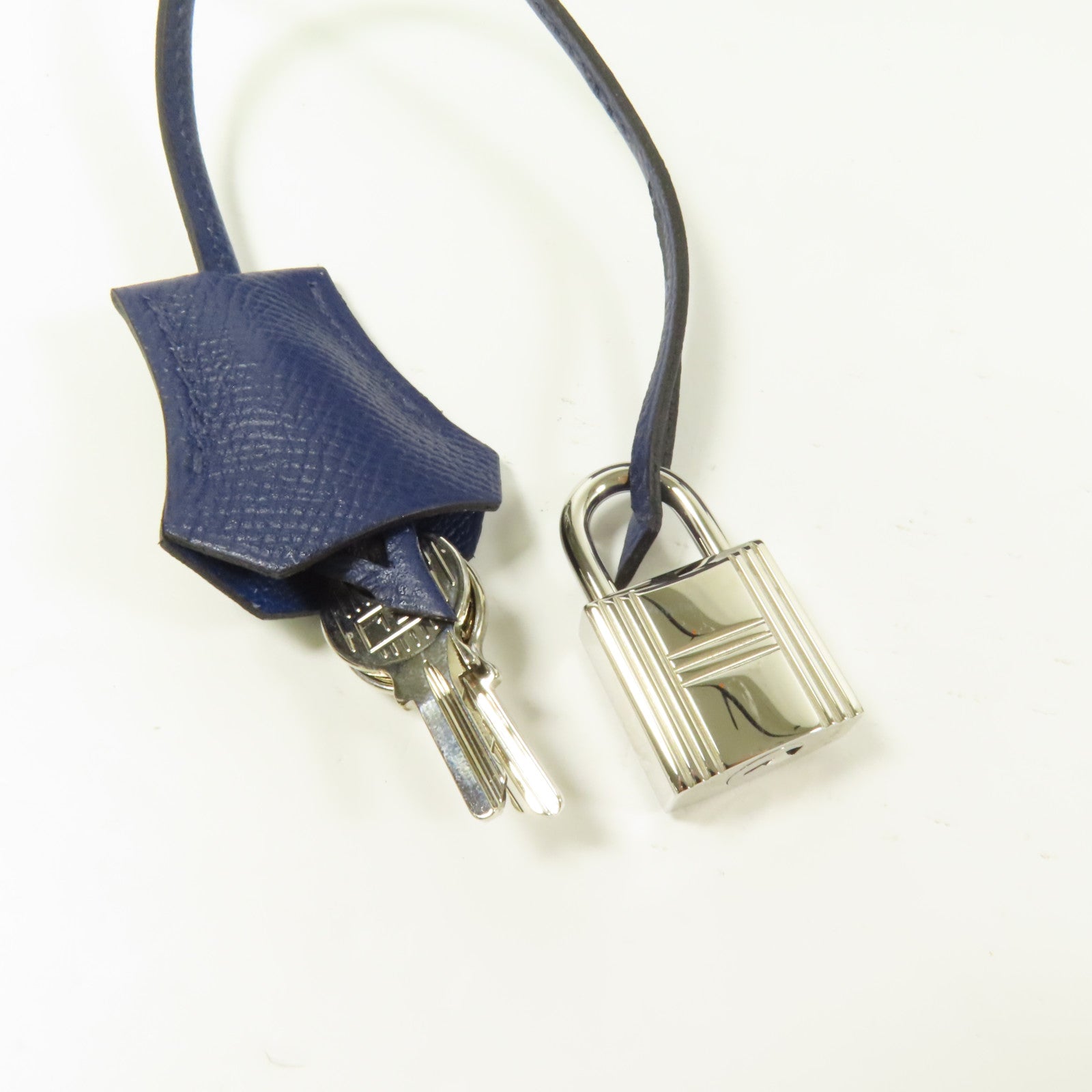 HERMES Epsom皮革Birkin 30銀扣手挽袋Bleu Saphir