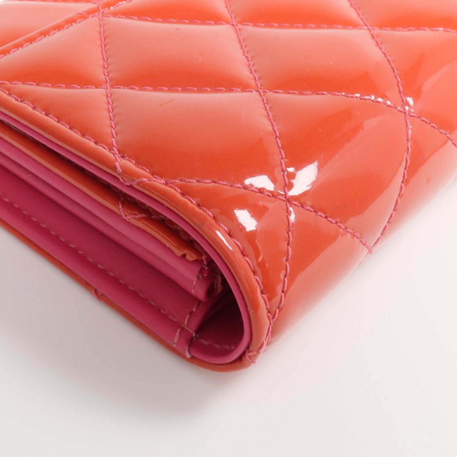 CHANEL 【激減優惠】漆皮皮革Long Wallet銀扣長錢包