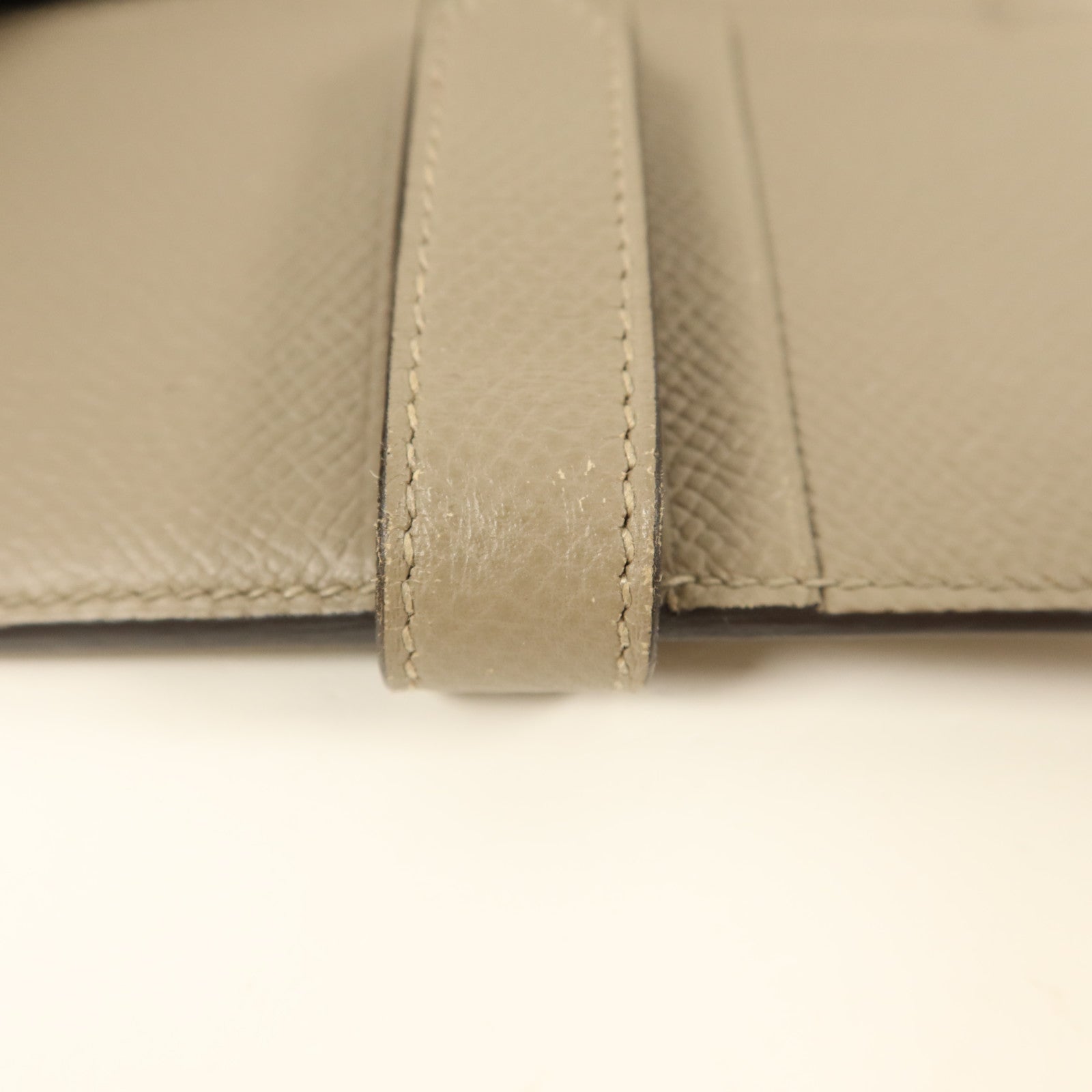 HERMES Epsom皮革Bearn Compact Wallet銀扣錢包Gris Asphalte