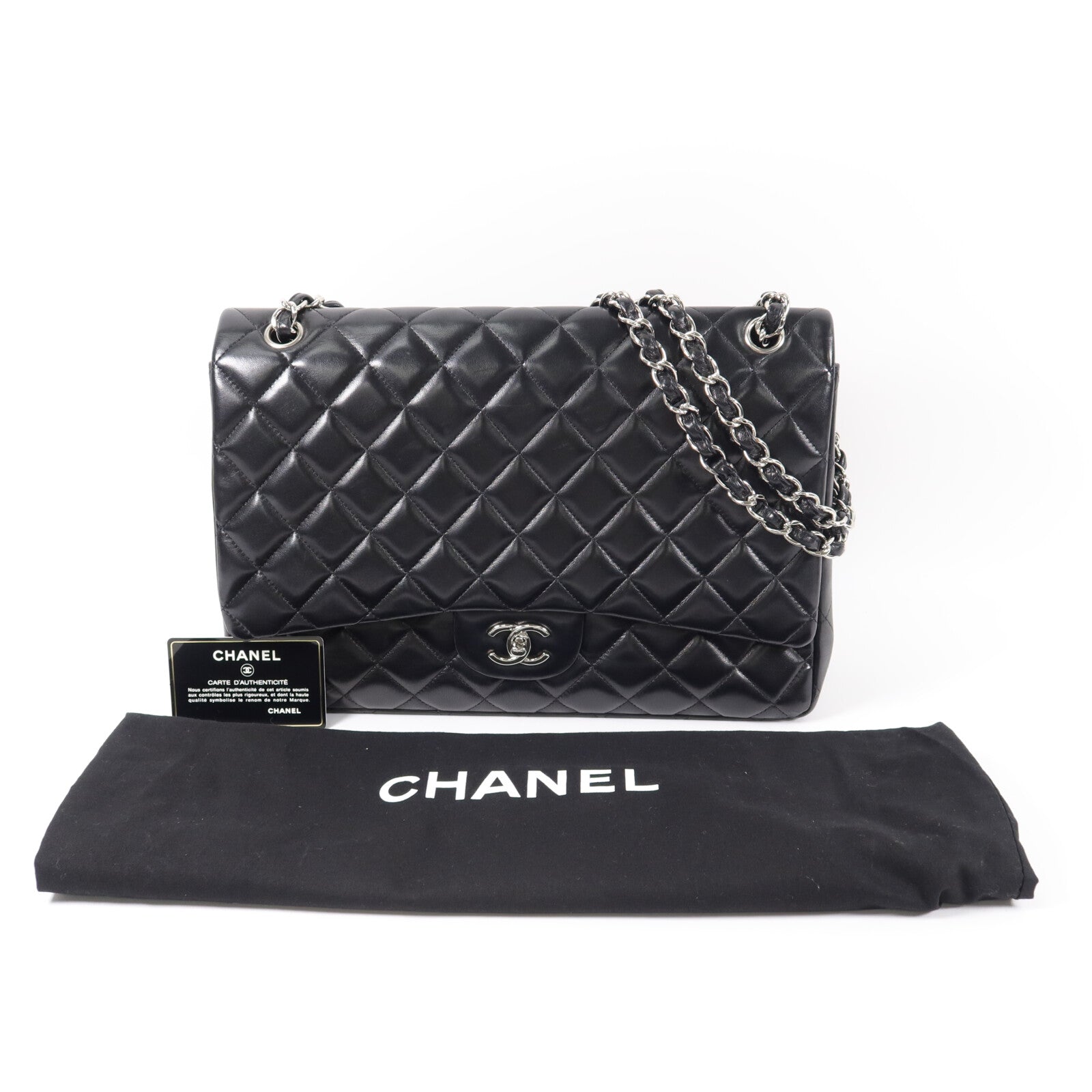 CHANEL 羊皮皮革Maxi Classic鏈帶肩背袋