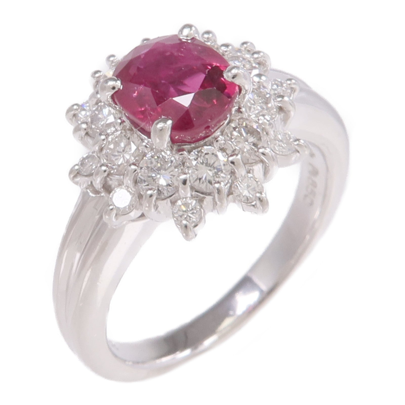 JEWELRY PT850鉑金Ruby Diamond Ring紅寶石/鑽石戒指