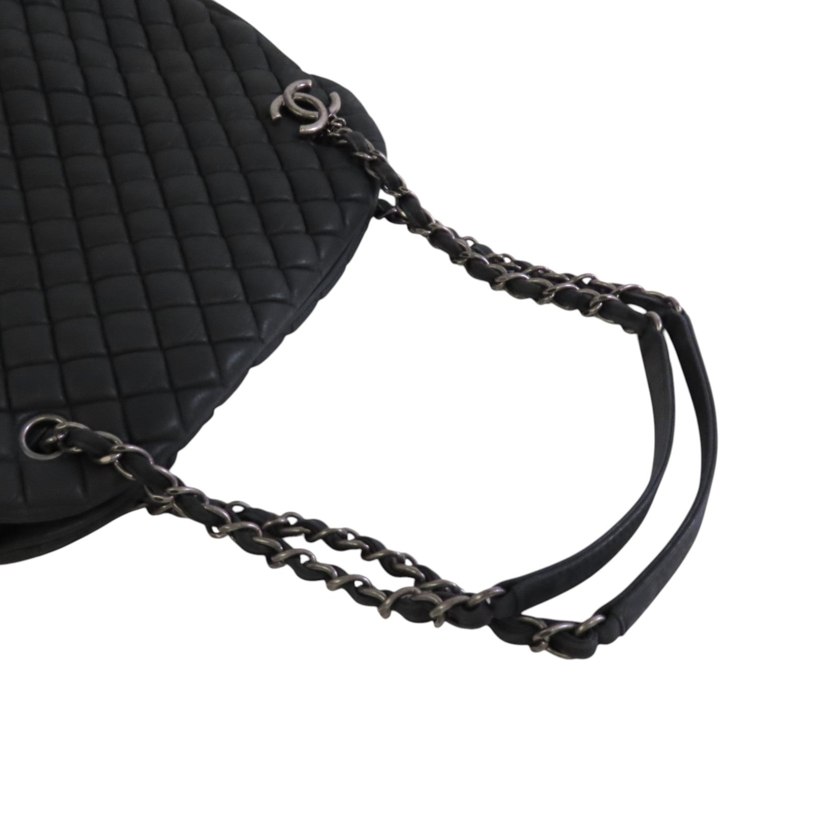 CHANEL 牛皮皮革Shoulder Bag銀扣鏈帶肩背袋