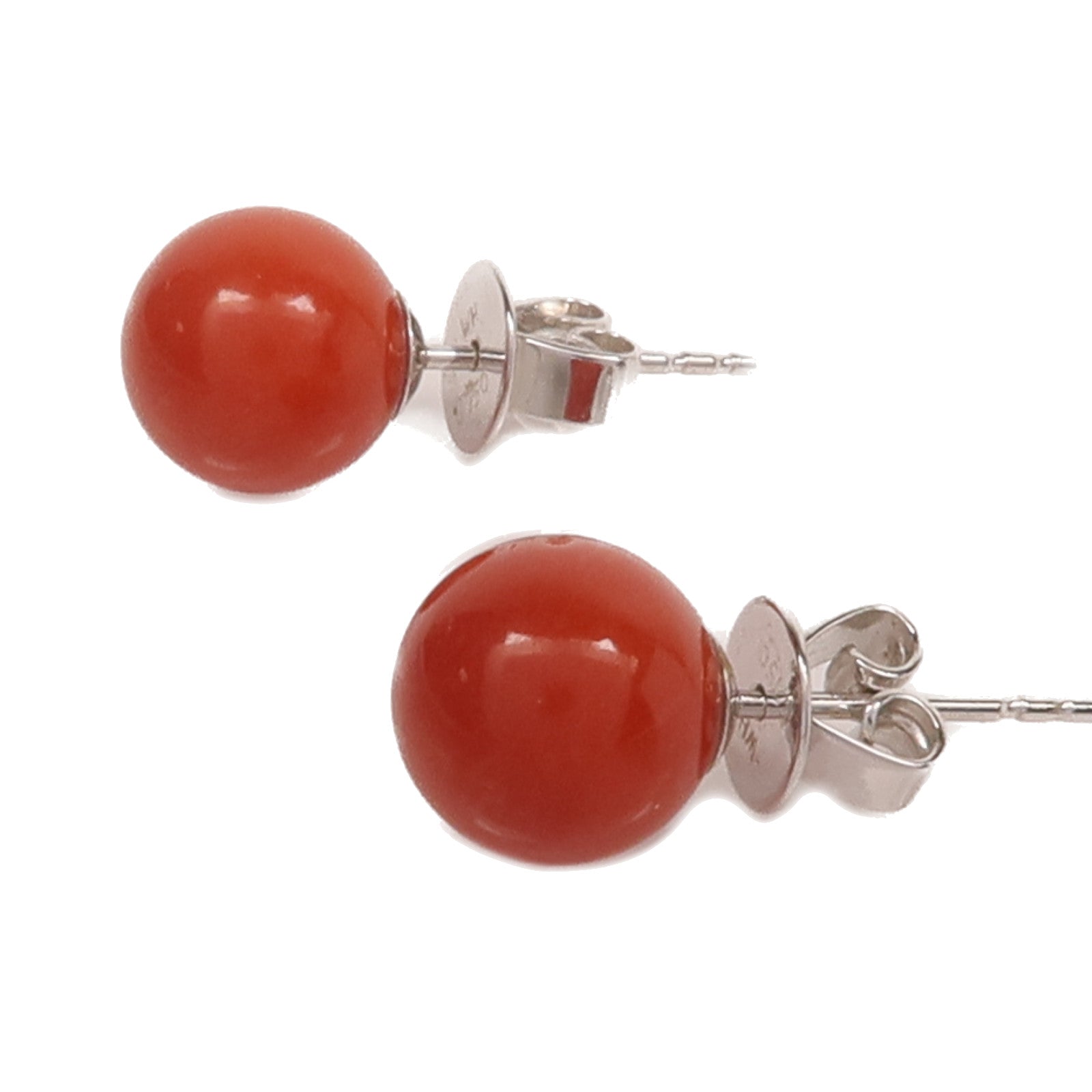 JEWELRY 18K白金/珊瑚Coral Earrings耳環