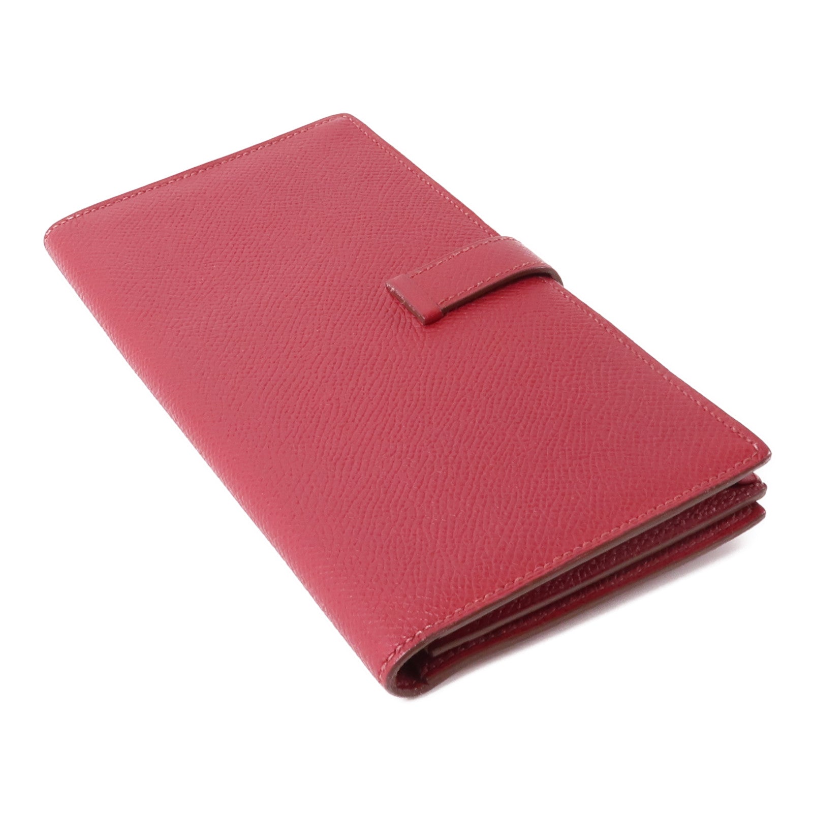 HERMES 皮革Bearn Long Wallet銀扣長錢包長錢包