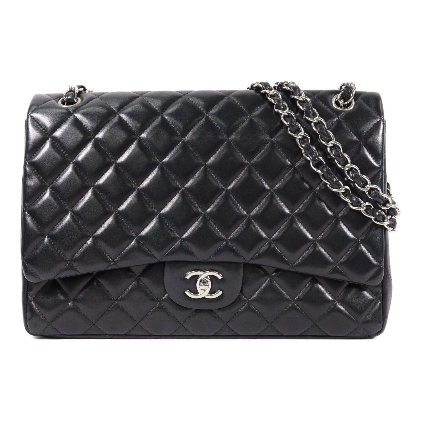 CHANEL 羊皮皮革Maxi Classic鏈帶肩背袋