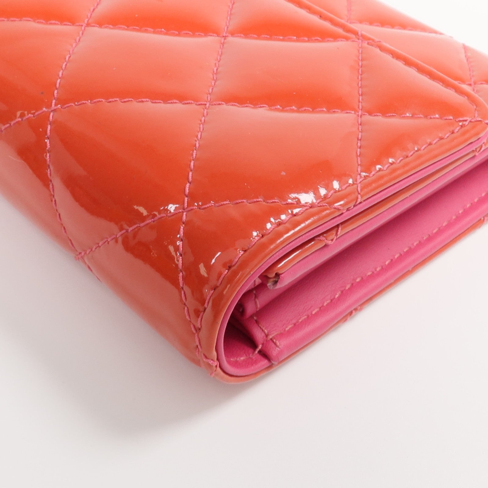CHANEL 【激減優惠】漆皮皮革Long Wallet銀扣長錢包