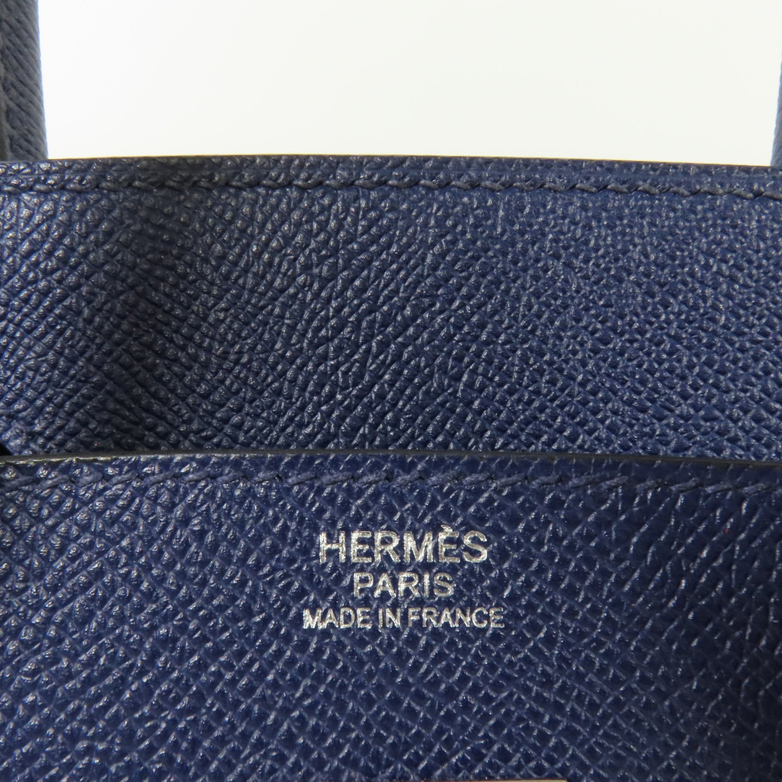 HERMES Epsom皮革Birkin 30銀扣手挽袋Bleu Saphir