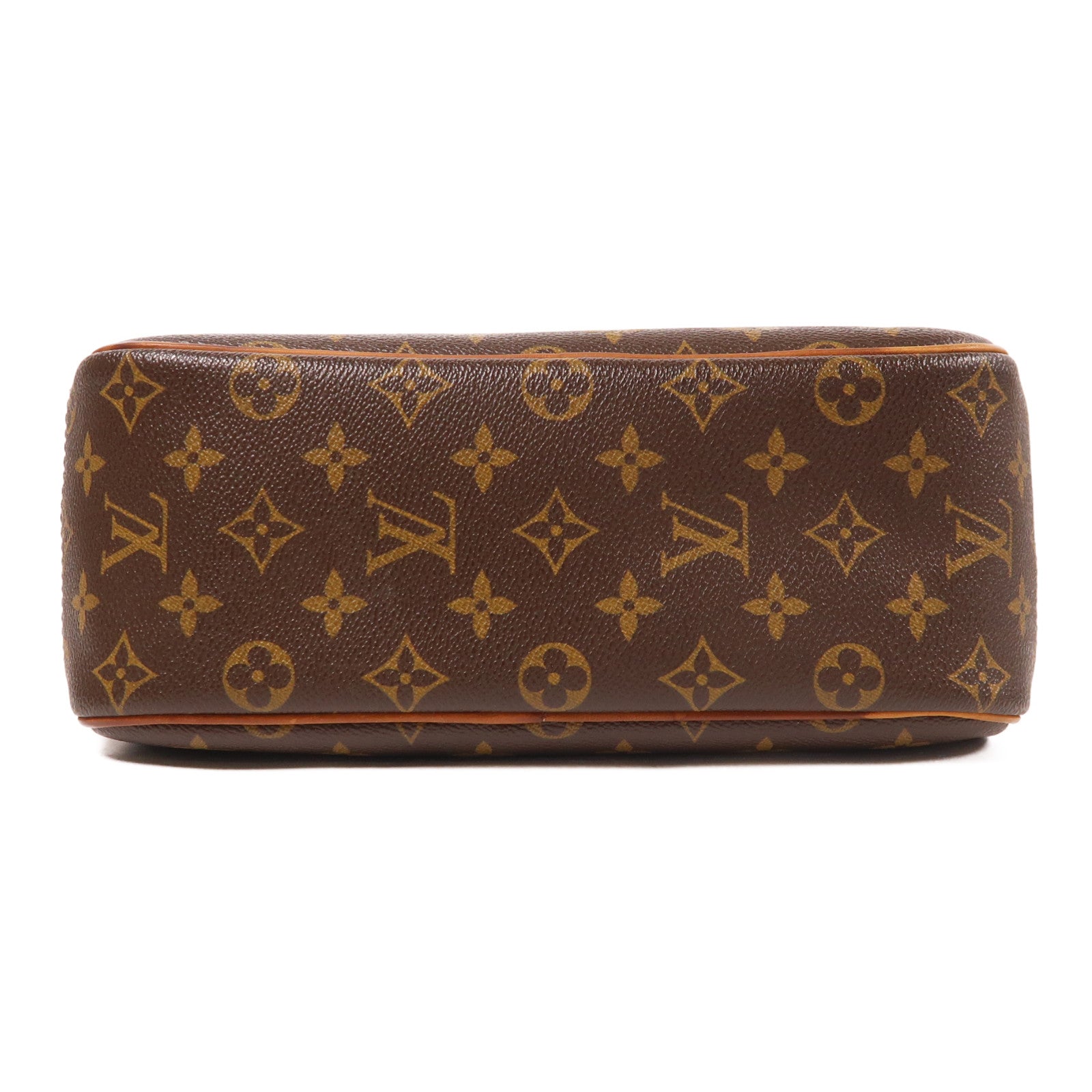 LOUIS VUITTON Monogram Trouville金扣手挽袋棕色