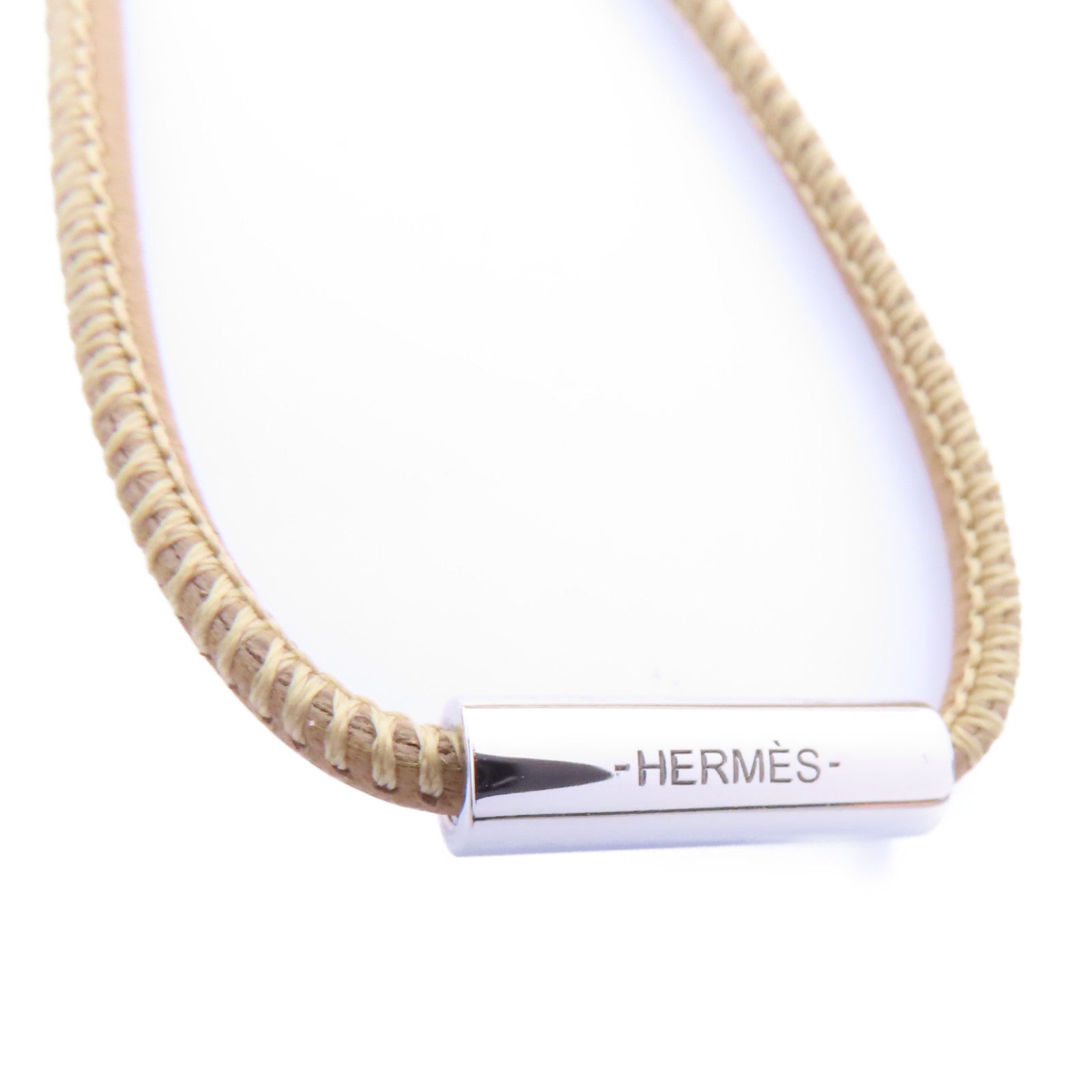 HERMES 【激減優惠】牛角H Equipe Necklace項鍊米色/淺藍色