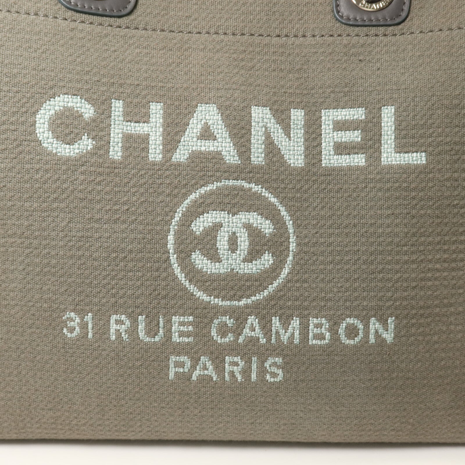 CHANEL 帆布Deauville Large Tote鏈帶手挽肩背兩用袋