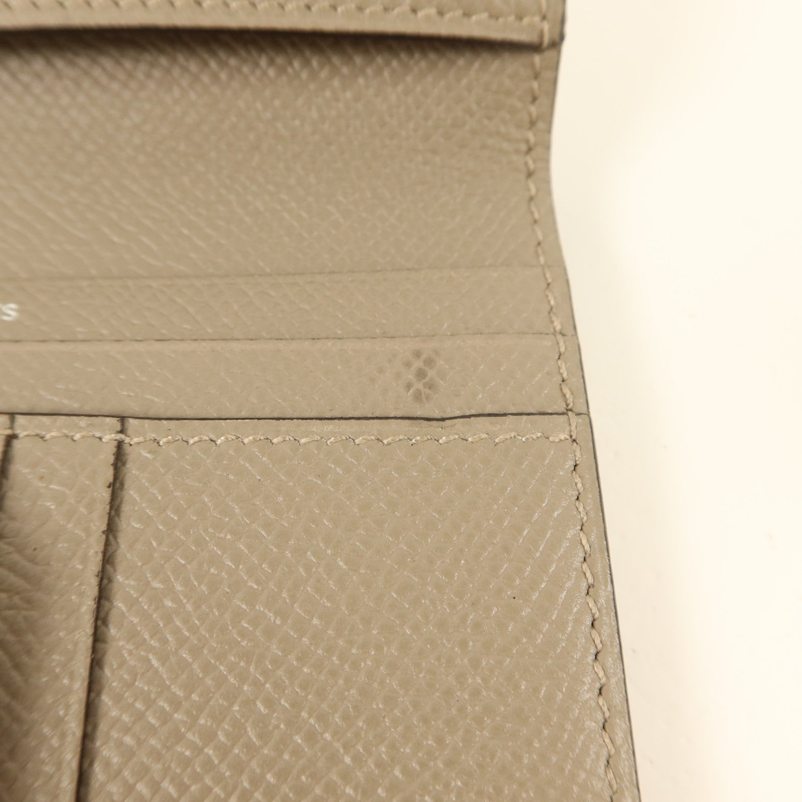 HERMES Epsom皮革Bearn Compact Wallet銀扣錢包Gris Asphalte