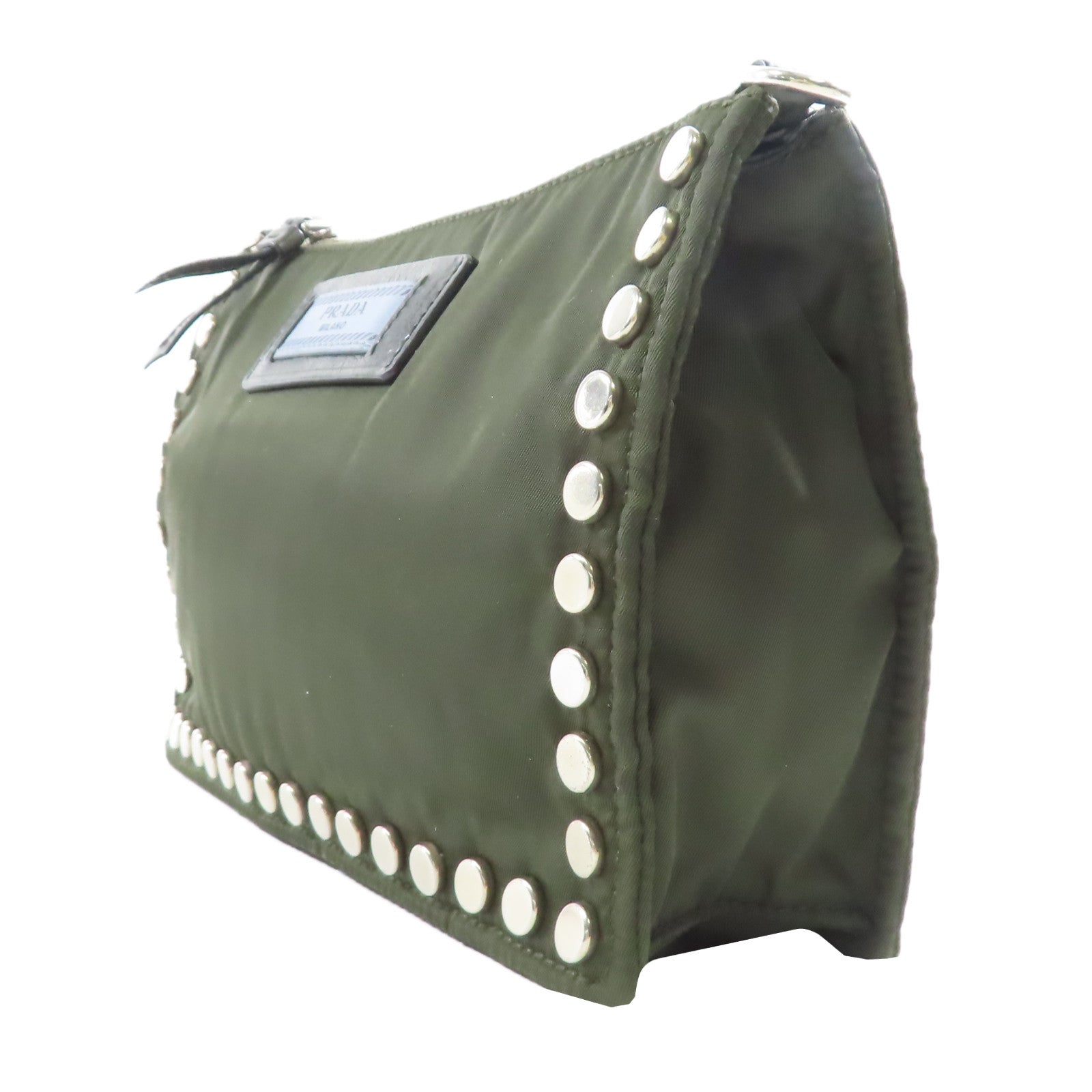 PRADA 尼龍Shoulder Bag銀扣肩背袋綠色