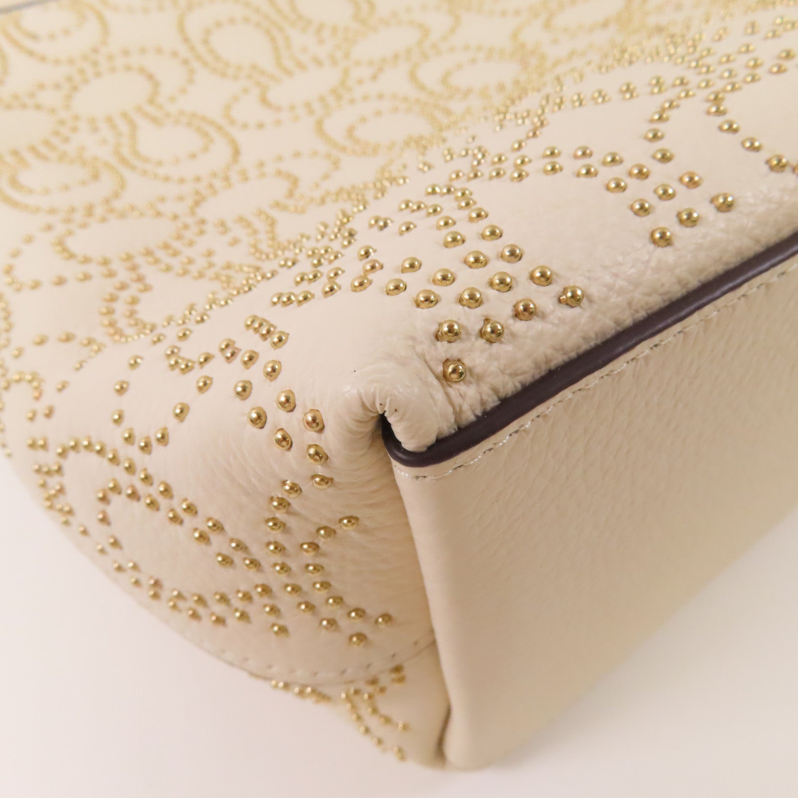 COACH 牛皮皮革2 Way Shoulder金扣手挽肩背兩用袋