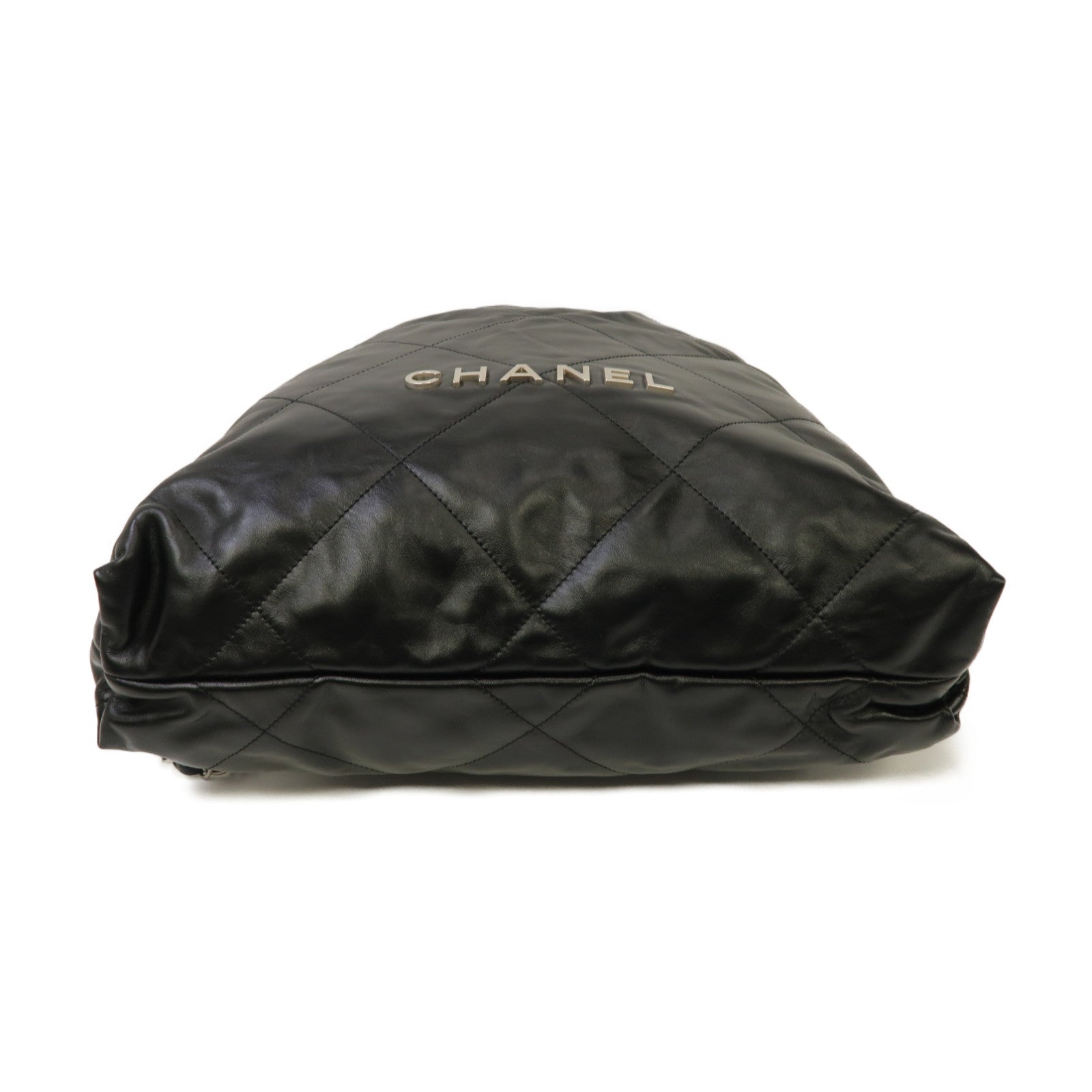 CHANEL 【清倉大減價】菱格牛皮皮革Chanel 22 Backpack銀扣雙肩背包黑色