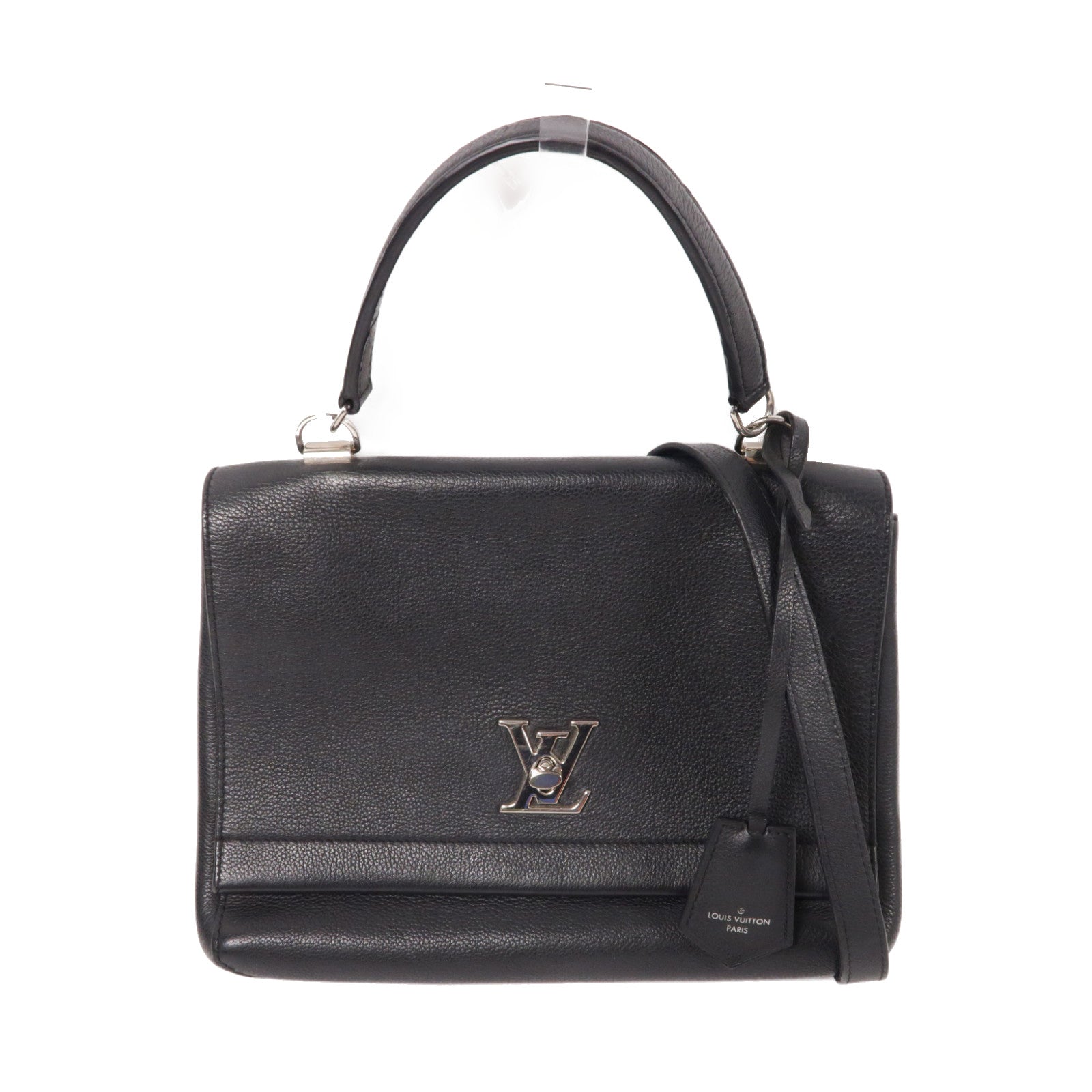 LOUIS VUITTON 牛皮皮革Rockme Caltble銀扣手挽肩背兩用袋黑色