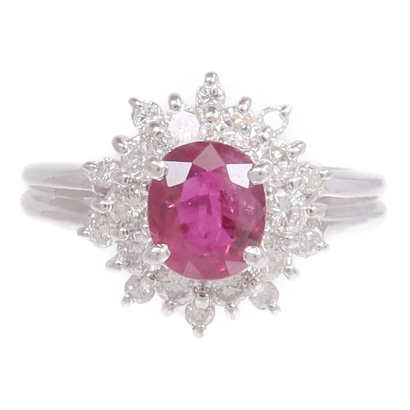 JEWELRY PT850鉑金Ruby Diamond Ring紅寶石/鑽石戒指