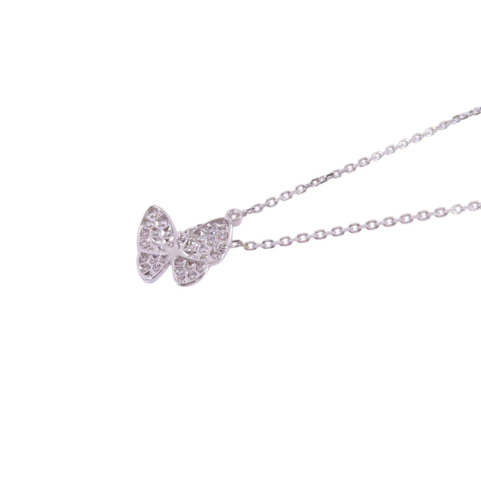 Van Cleef & Arpels 【激減優惠】18K白金/鑽石Two Butterfly Pendant Necklace銀扣項鏈