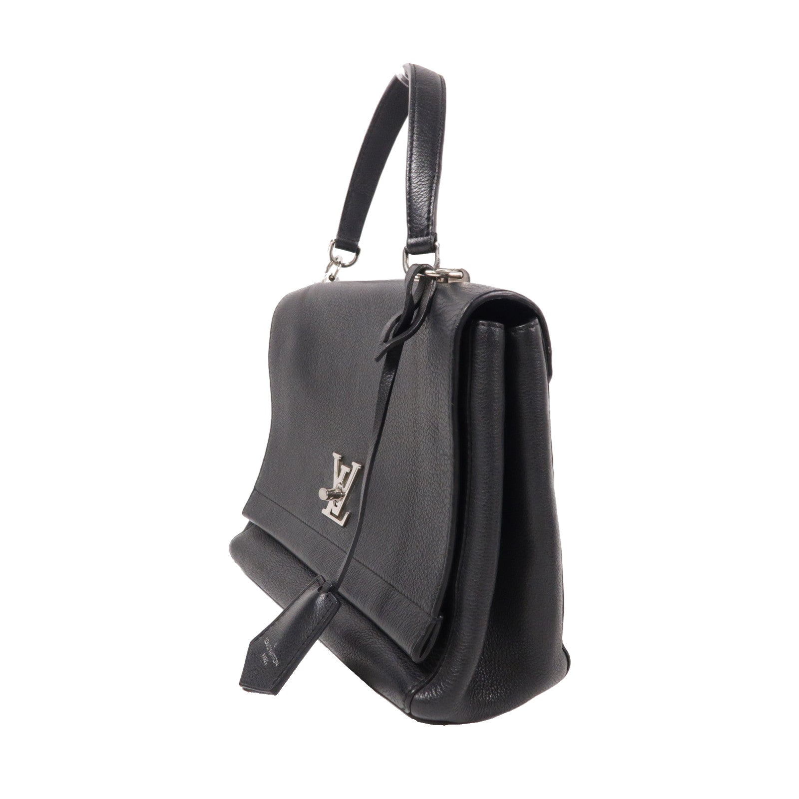 LOUIS VUITTON 牛皮皮革Rockme Caltble銀扣手挽肩背兩用袋黑色