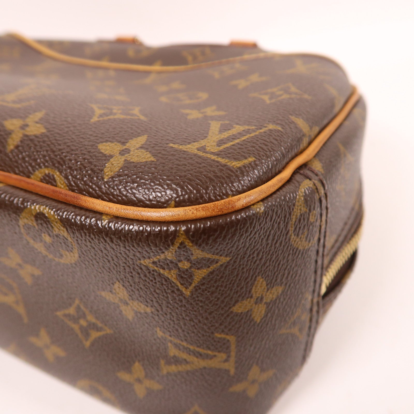 LOUIS VUITTON Monogram Trouville金扣手挽袋棕色
