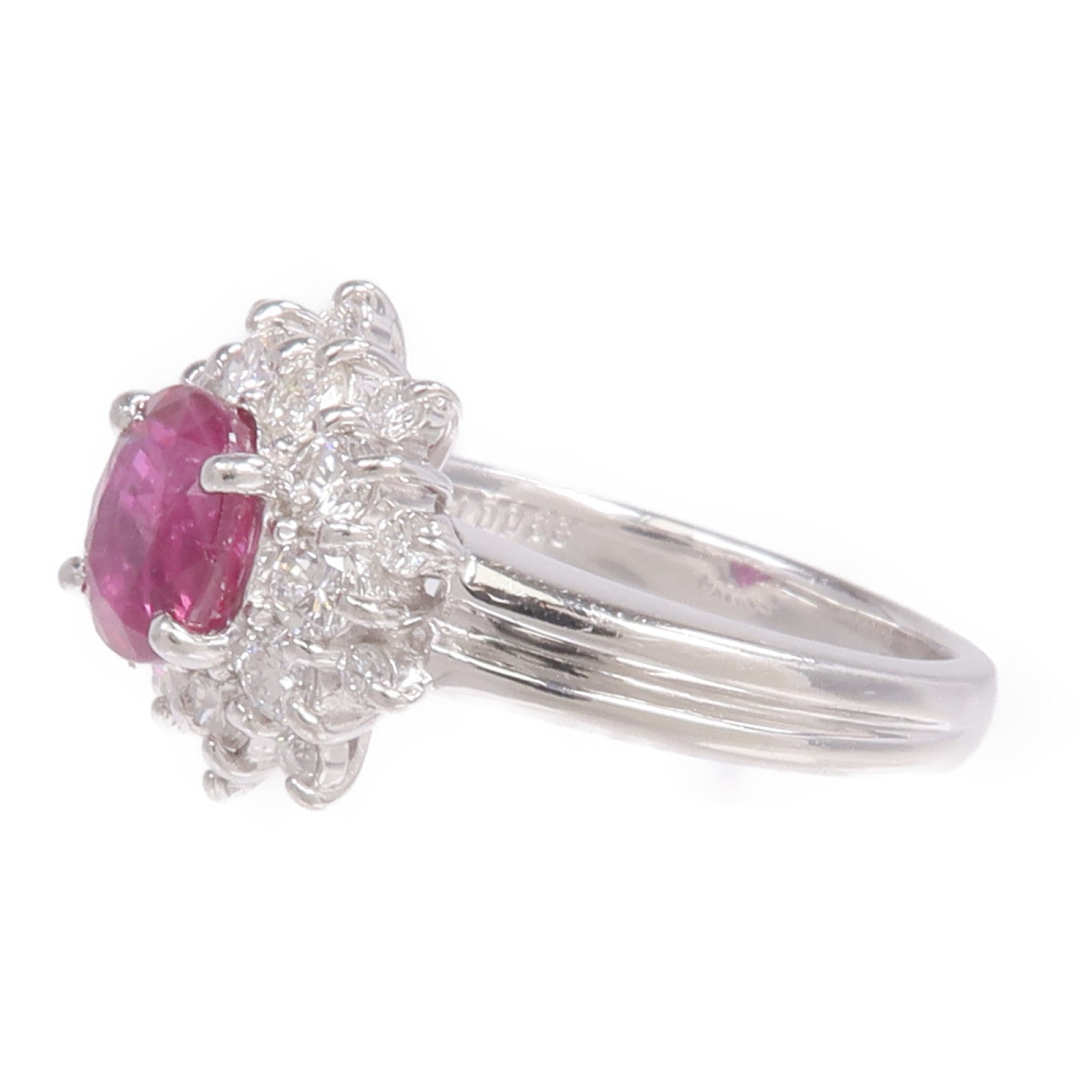 JEWELRY PT850鉑金Ruby Diamond Ring紅寶石/鑽石戒指