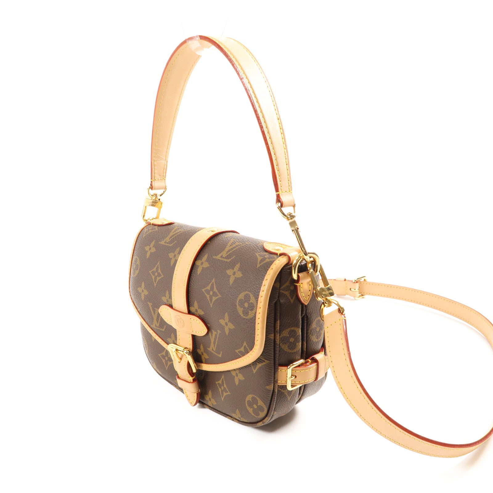 LOUIS VUITTON Monogram Saumur BB金扣手挽肩背兩用袋