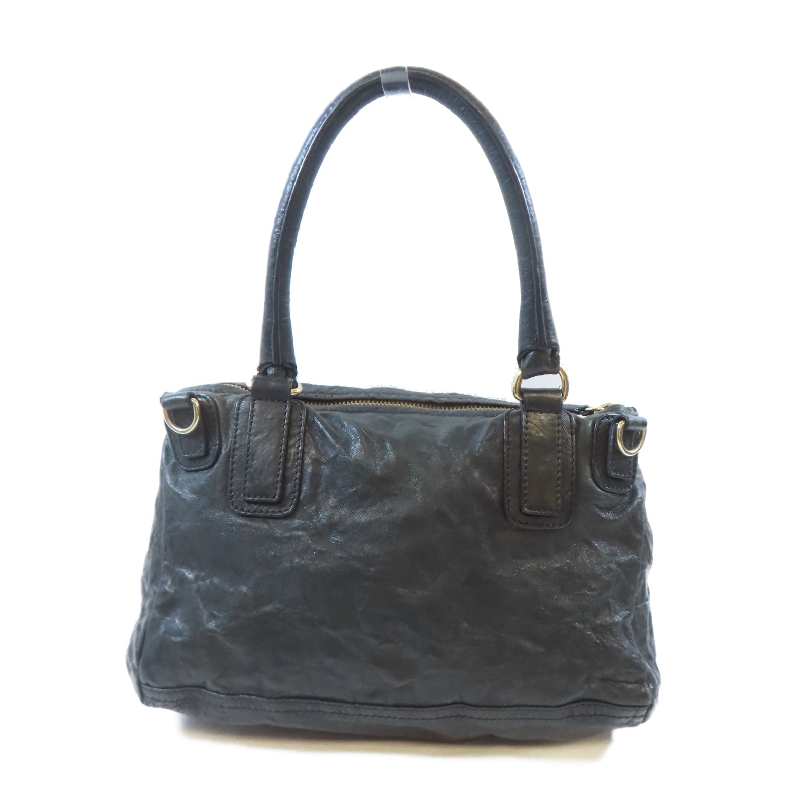 GIVENCHY 皮革Pandora Large Bag金扣手挽肩背兩用袋黑色