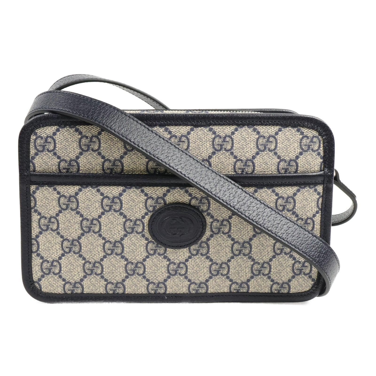 GUCCI 塗層帆布Interlocking G Shoulder Bag肩背袋
