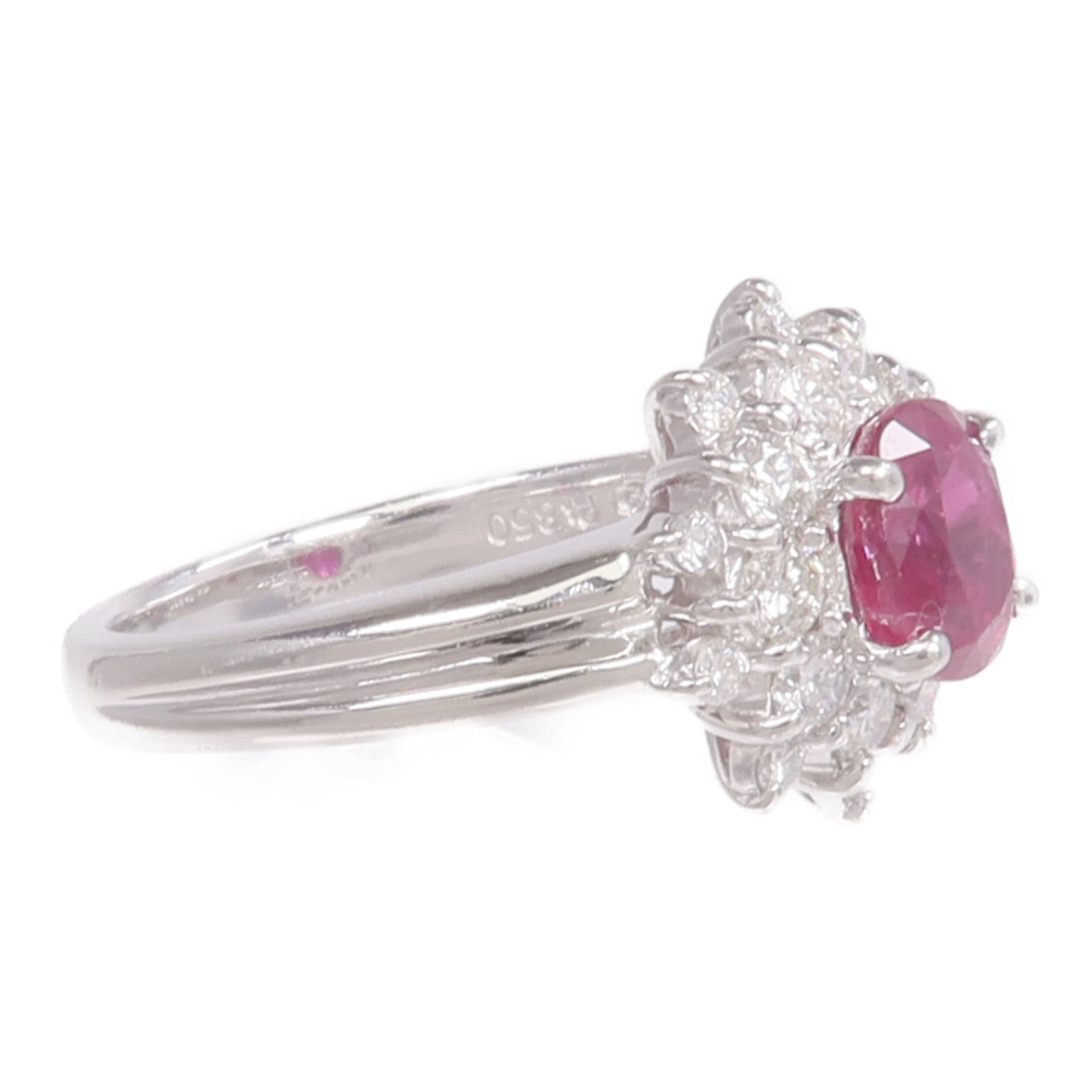 JEWELRY PT850鉑金Ruby Diamond Ring紅寶石/鑽石戒指