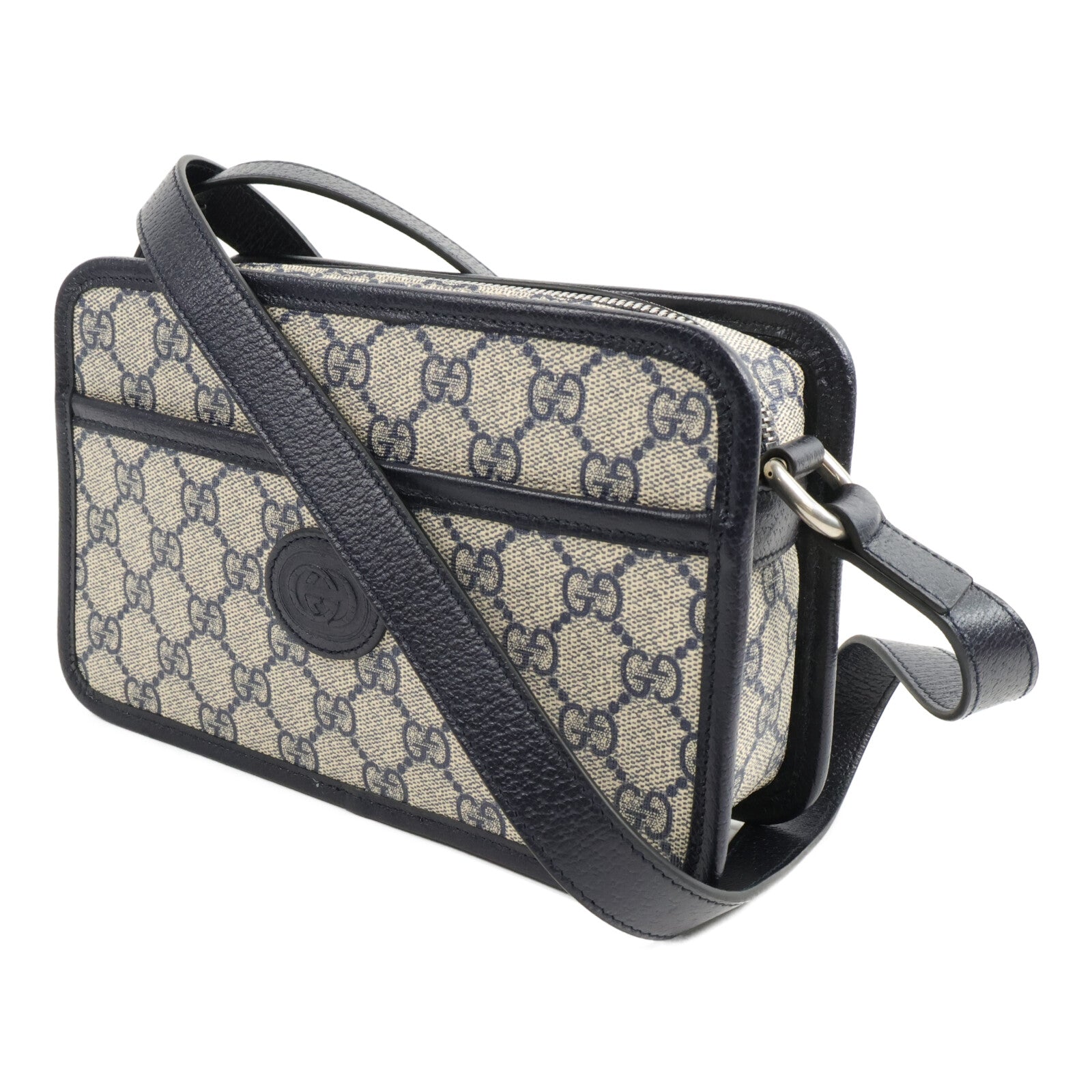GUCCI 塗層帆布Interlocking G Shoulder Bag肩背袋