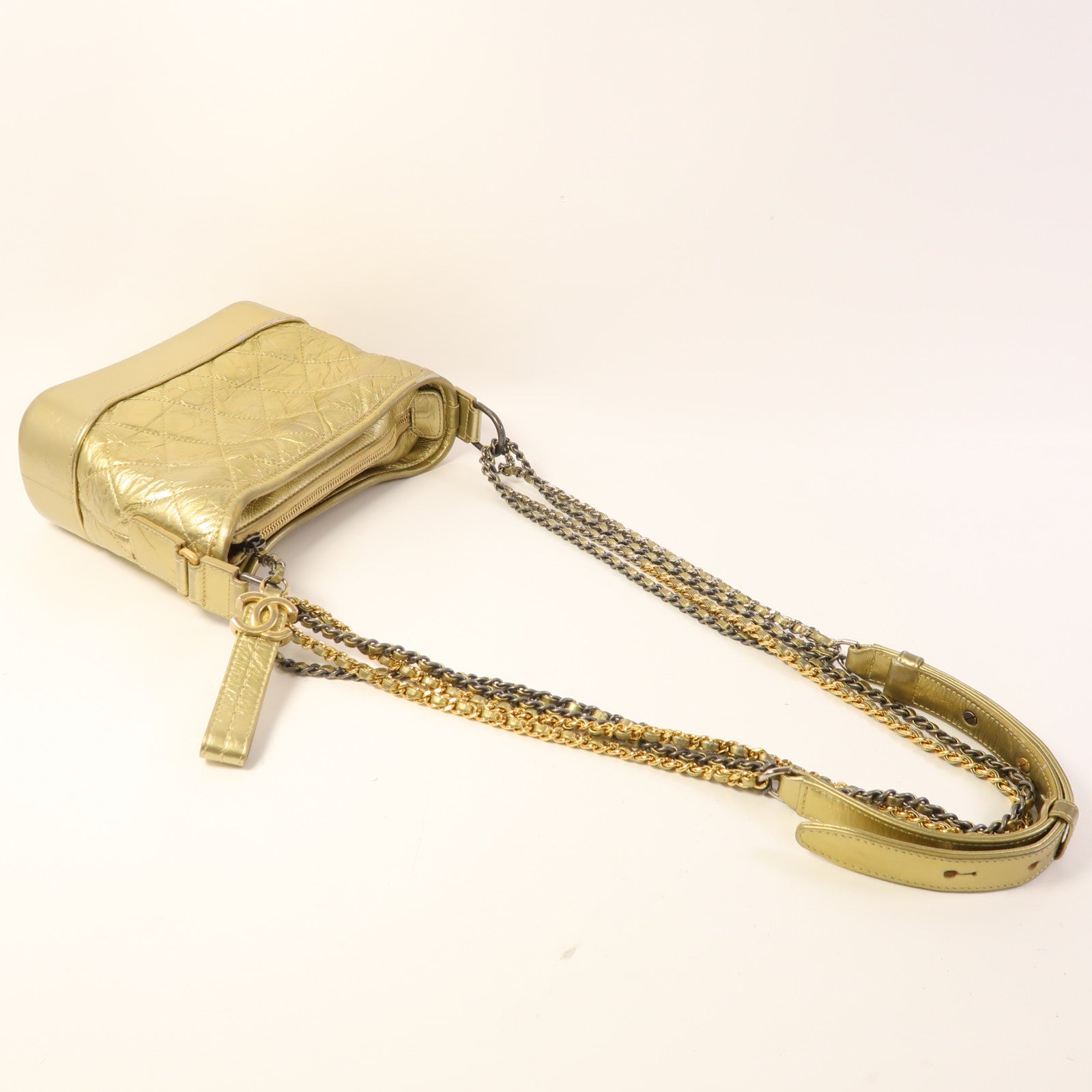 CHANEL 牛皮皮革Gabrielle Small鏈帶肩背袋