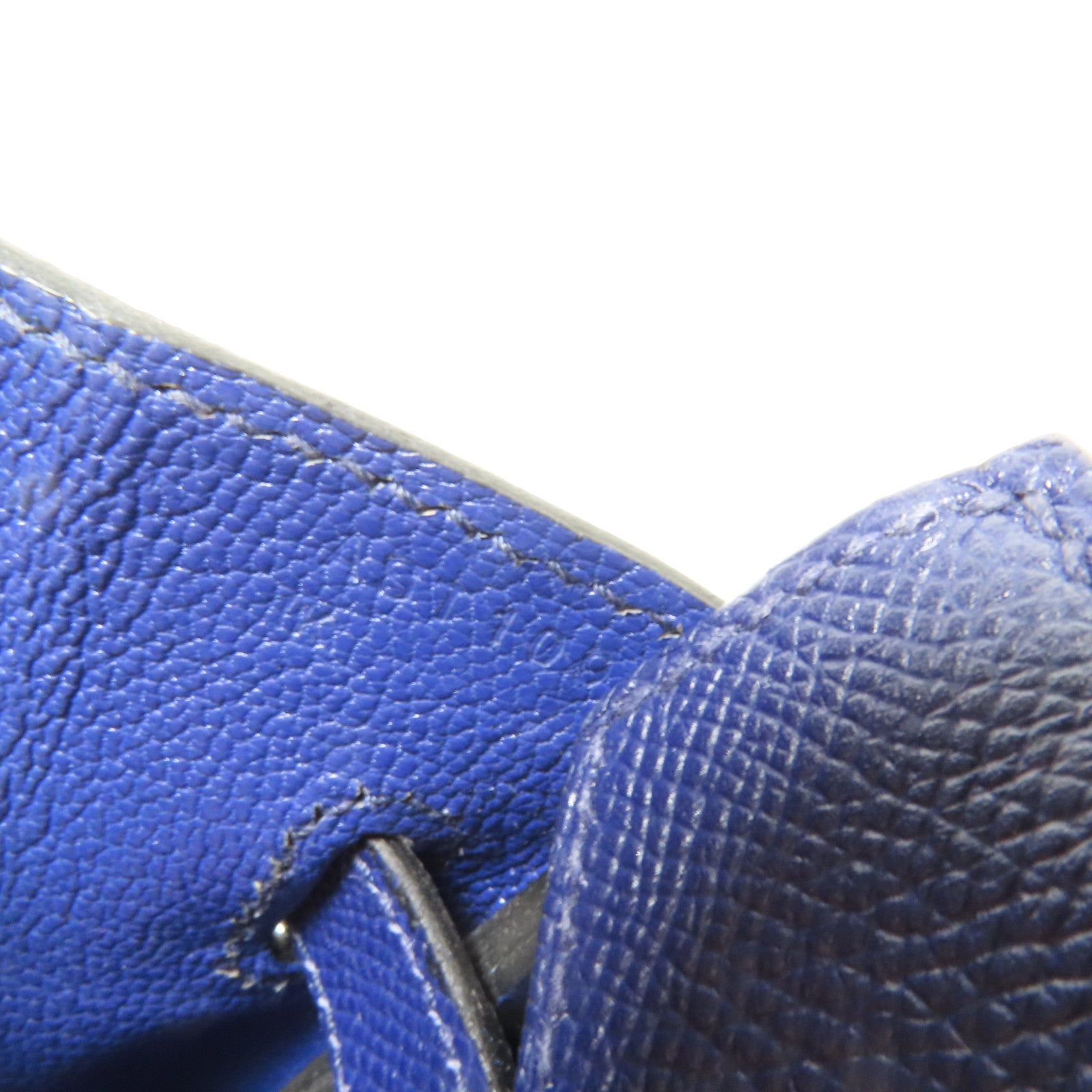 HERMES Epsom皮革Birkin 30銀扣手挽袋Bleu Saphir