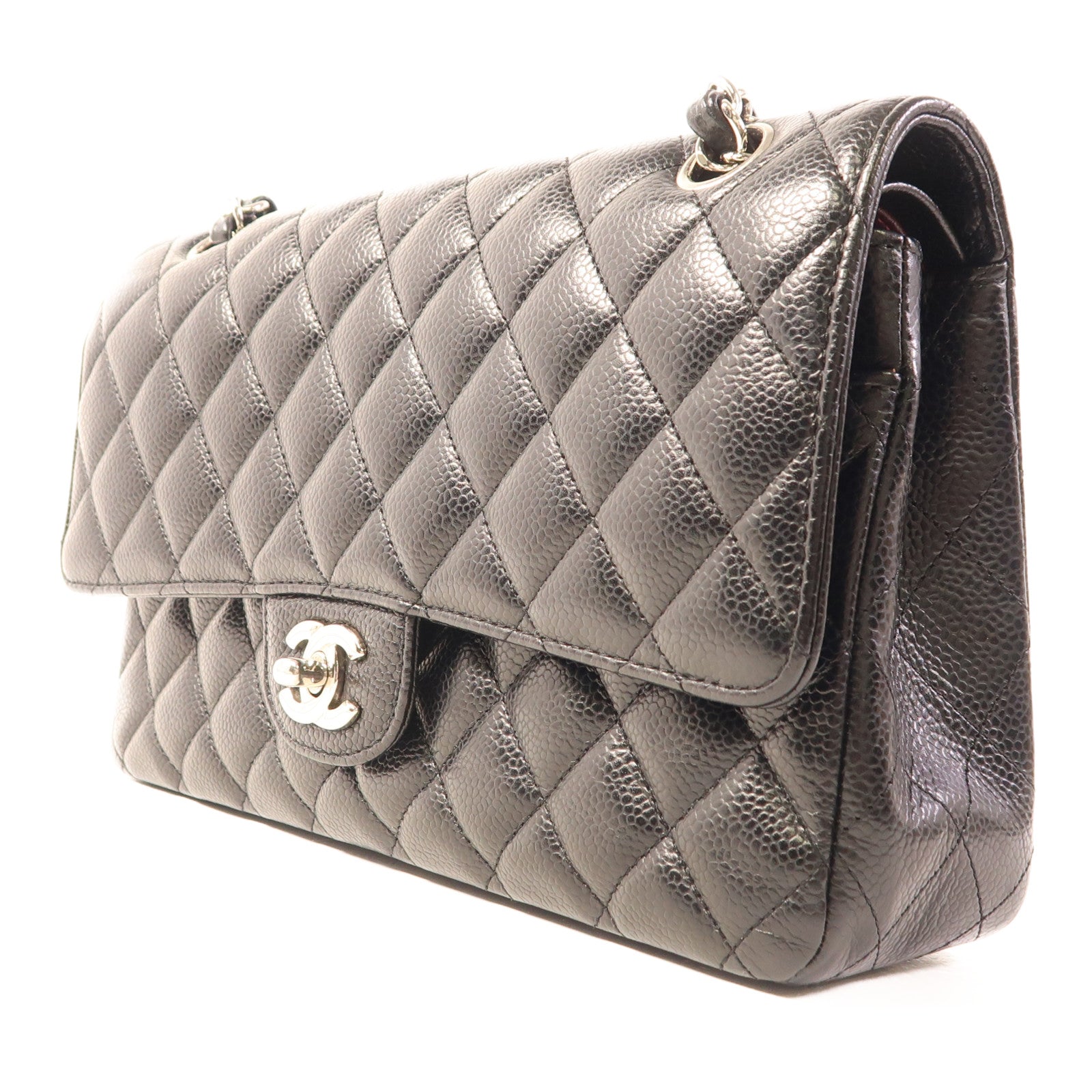 CHANEL 牛皮皮革Classic 25銀扣鏈帶肩背袋