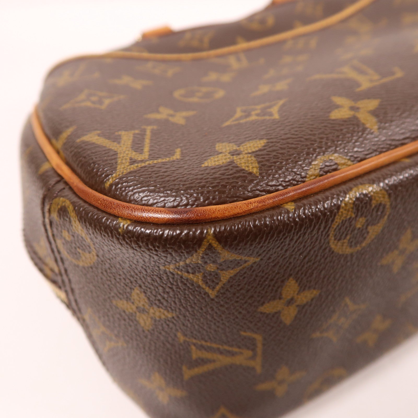 LOUIS VUITTON Monogram Trouville金扣手挽袋棕色