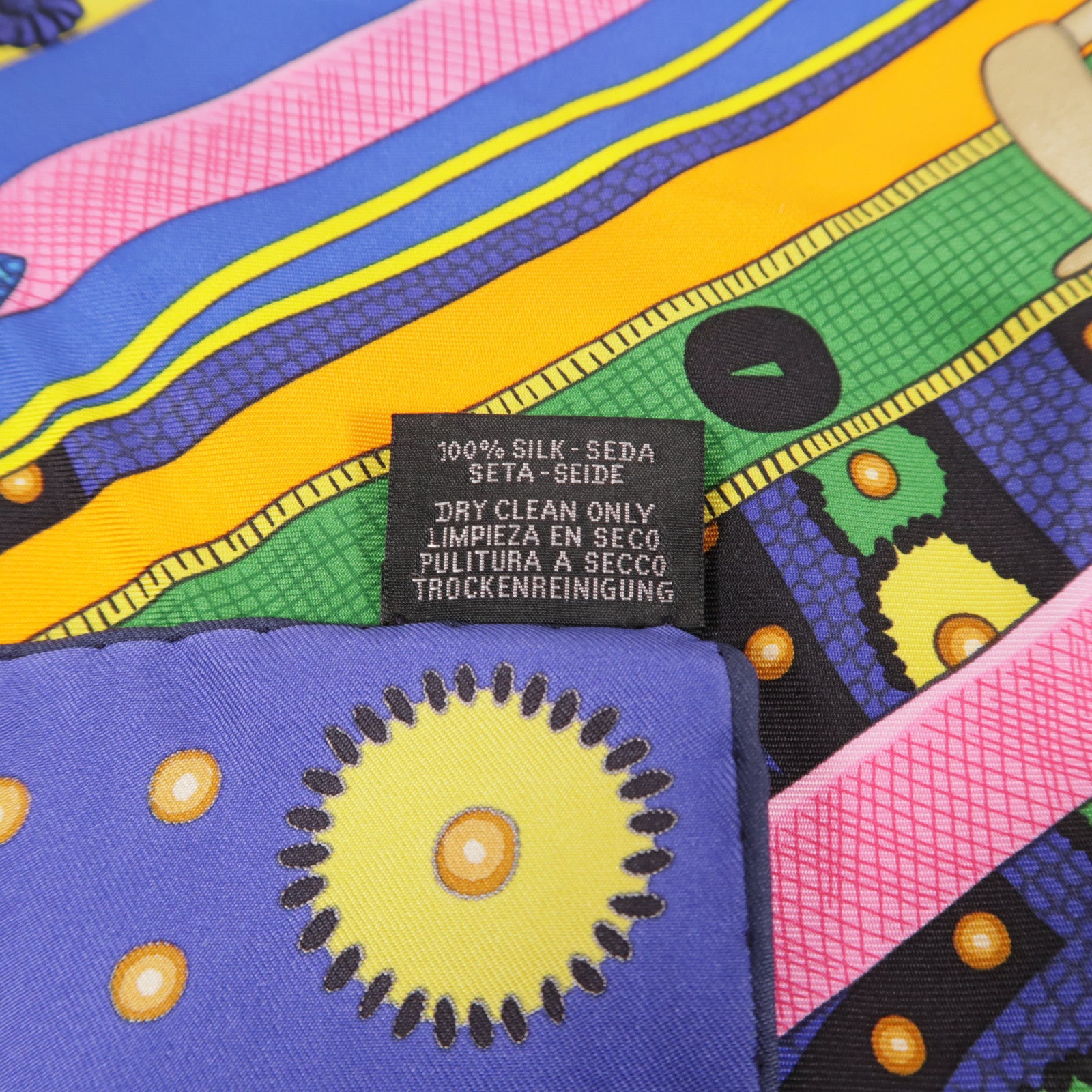 HERMES Scarf 90x90 Silk Purple/Red