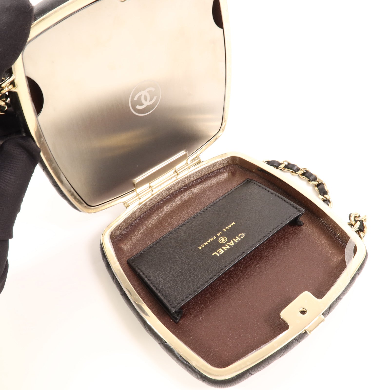CHANEL 【激減優惠】羊皮皮革Chain Shoulder金扣鏈帶肩背袋