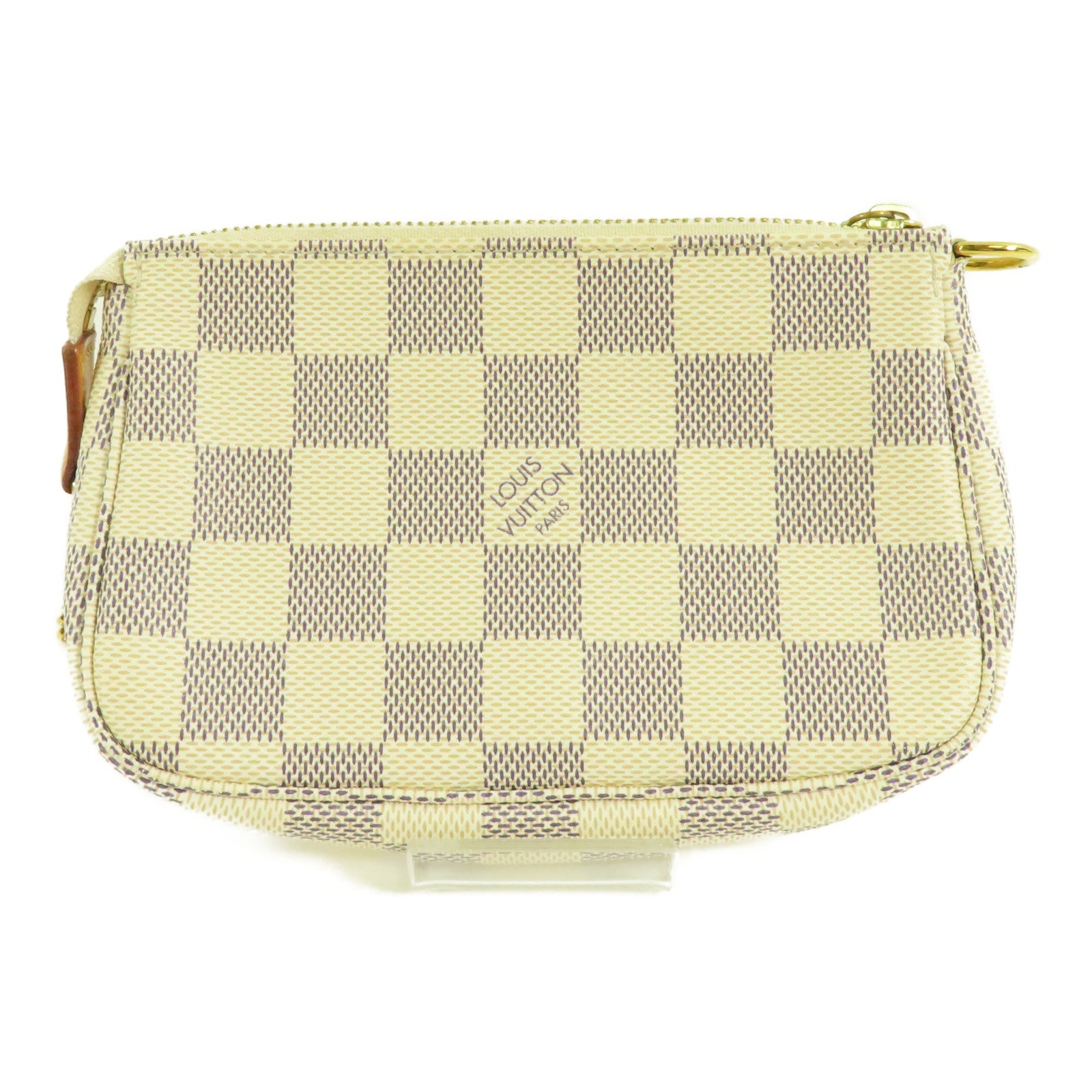 LOUIS VUITTON 【激減優惠】Damier Azur Mini Pochette Accessories金扣鏈帶手挽袋