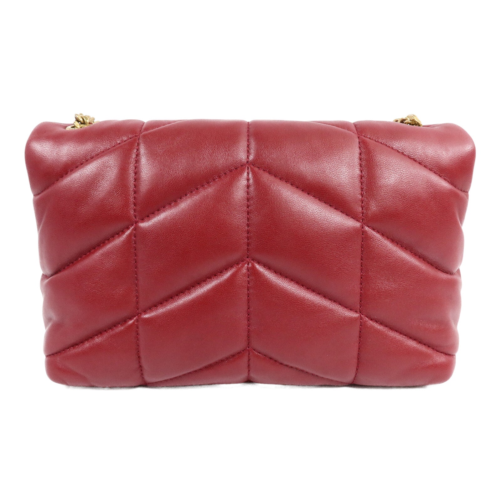 SAINT LAURENT 牛皮皮革Puffy Mini鏈帶肩背袋