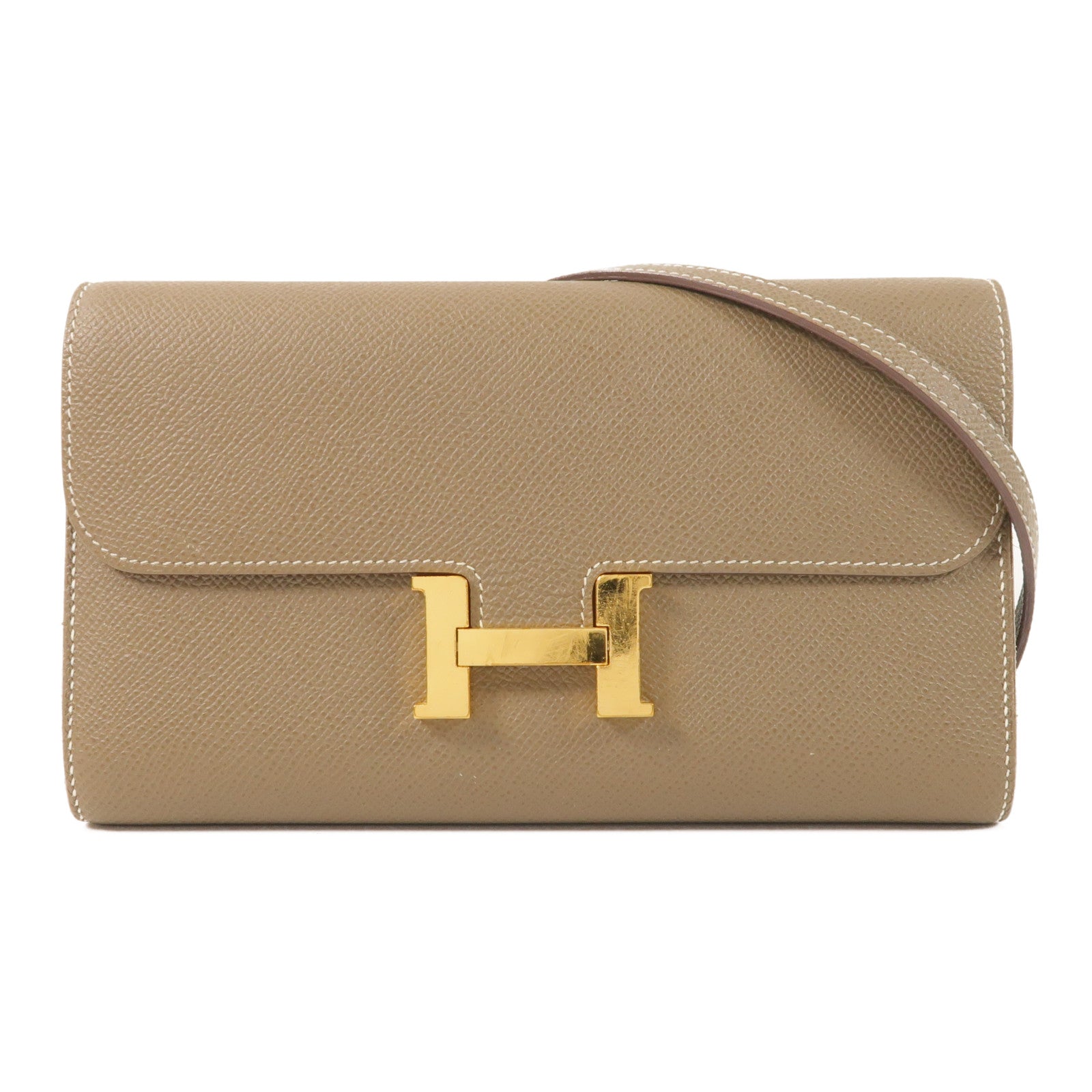 HERMES 【激減優惠】Epsom皮革Constance To Go金扣肩背袋Etoupe