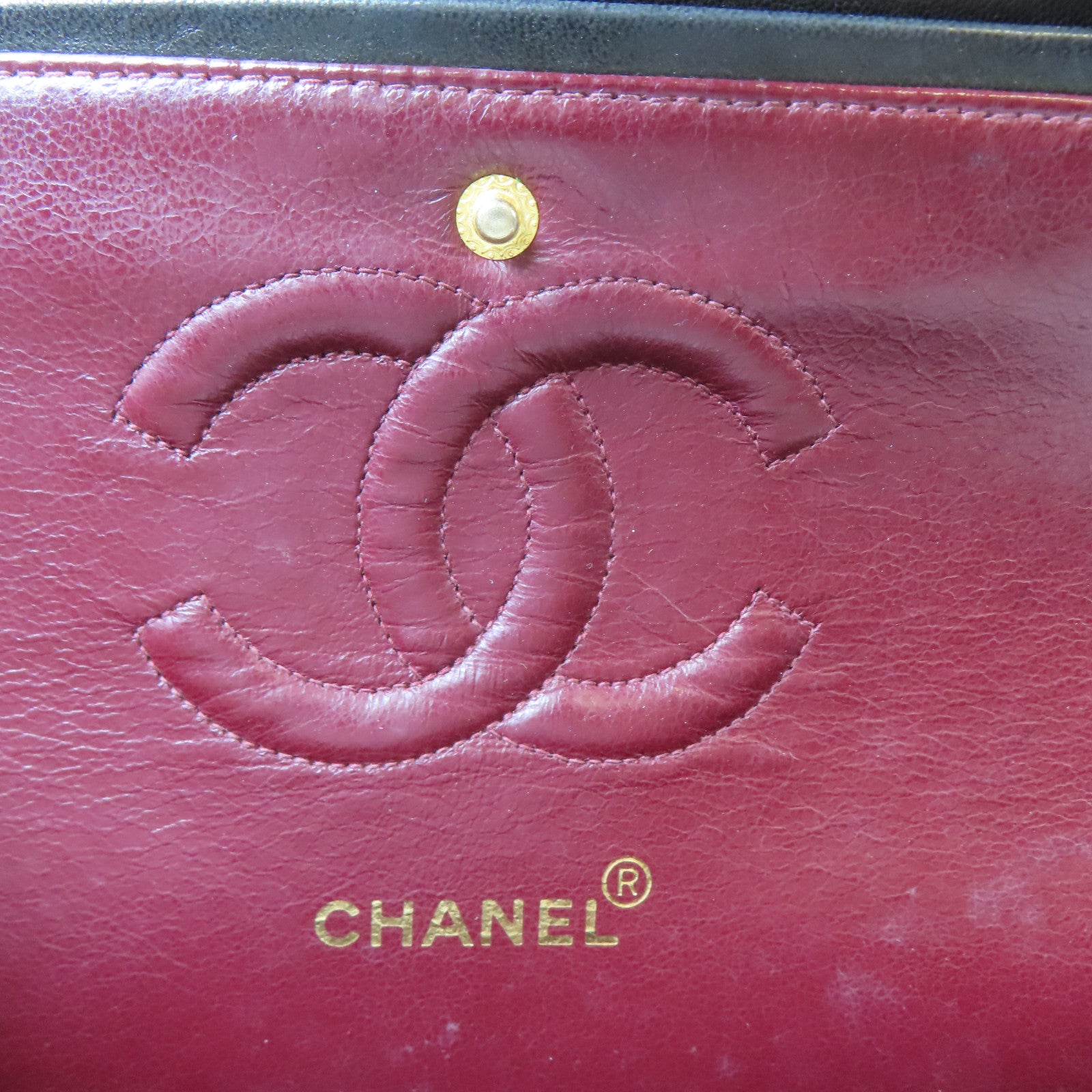 CHANEL 菱格羊皮皮革Vintage Classic 25金扣鏈帶肩背袋黑色