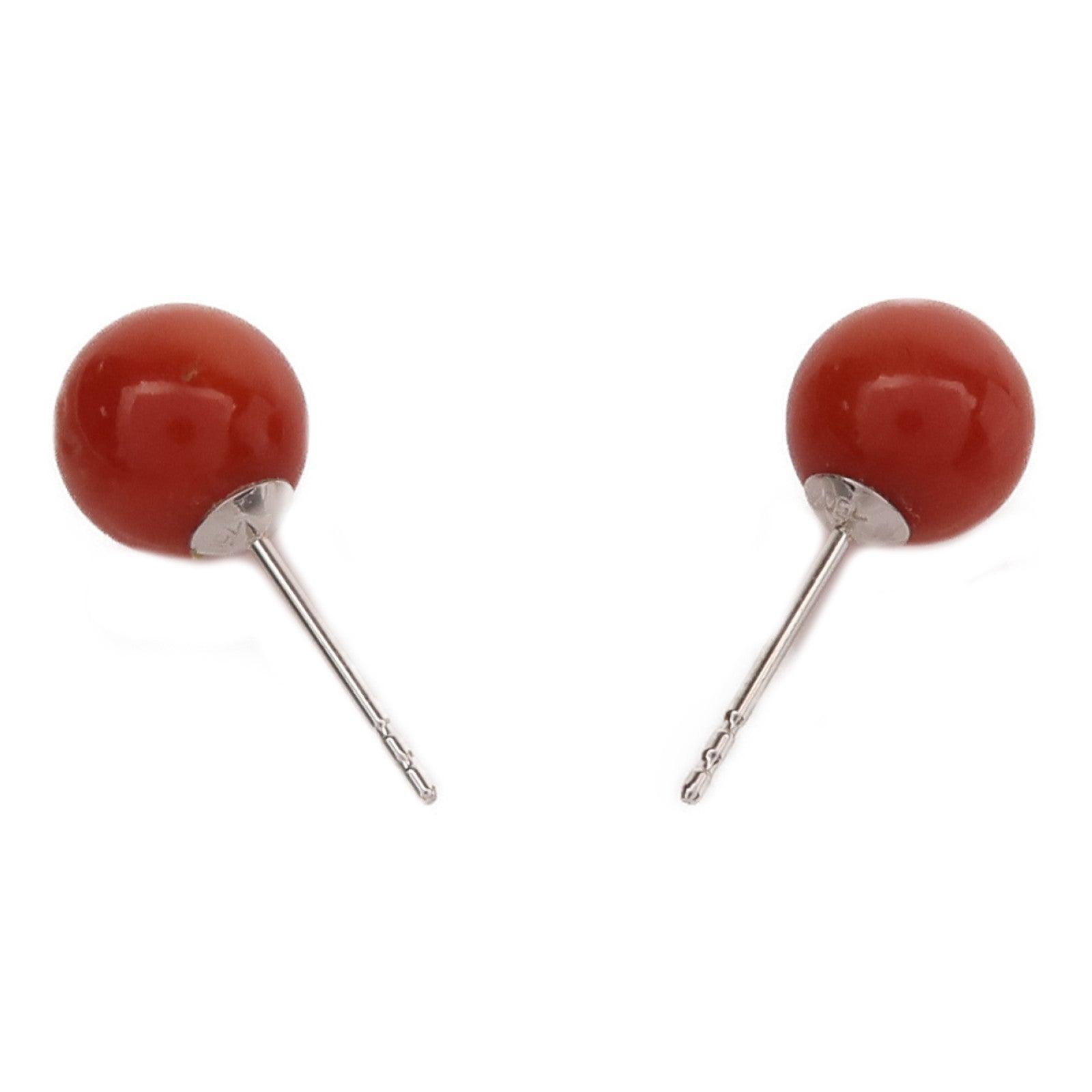 JEWELRY 18K白金/珊瑚Coral Earrings耳環