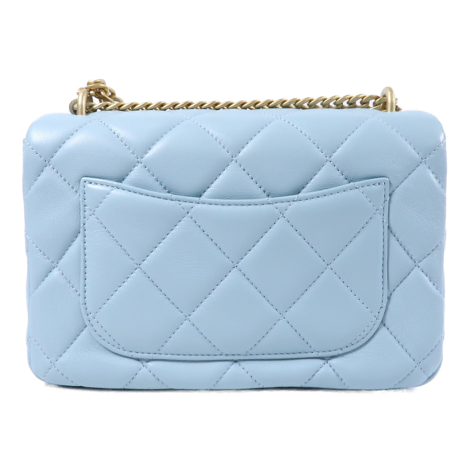 CHANEL 羊皮皮革CC Flat Bag 20鏈帶肩背袋
